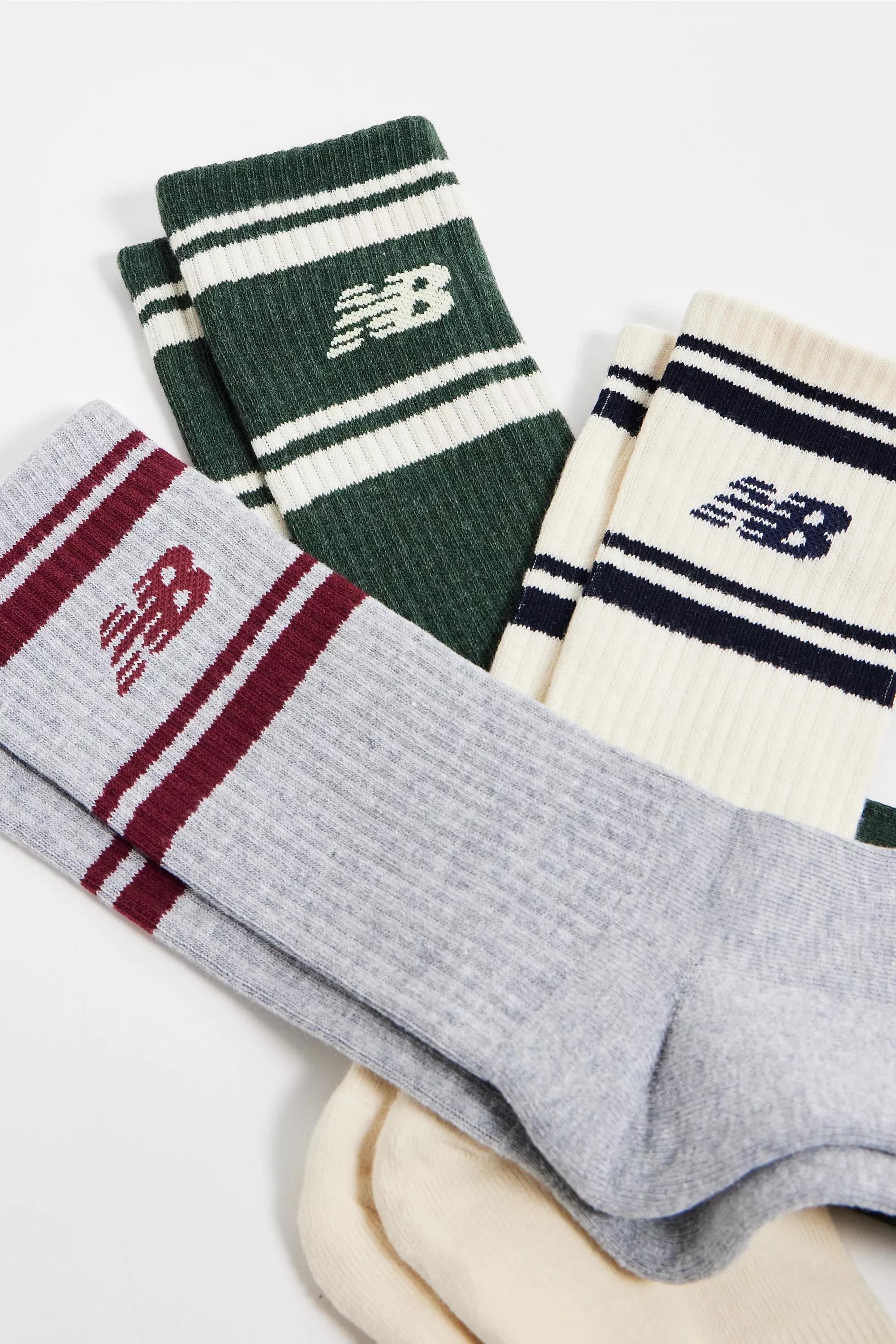 Multicolour New Balance Multi Hoop Socks, Set Of 3, ASSORT, large image number 1