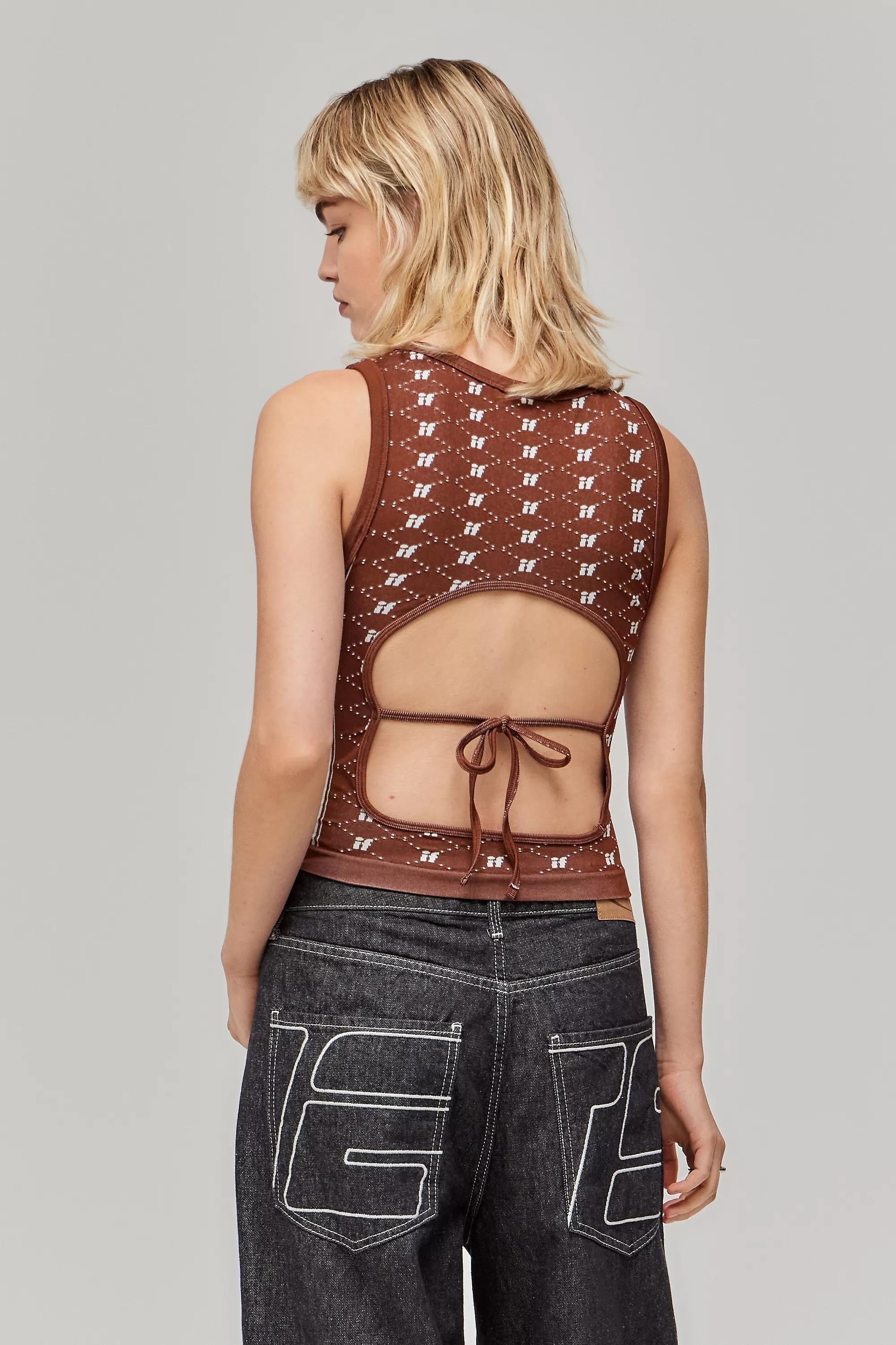Brown Iets Frans... Monogram Tank Top, , large image number 1