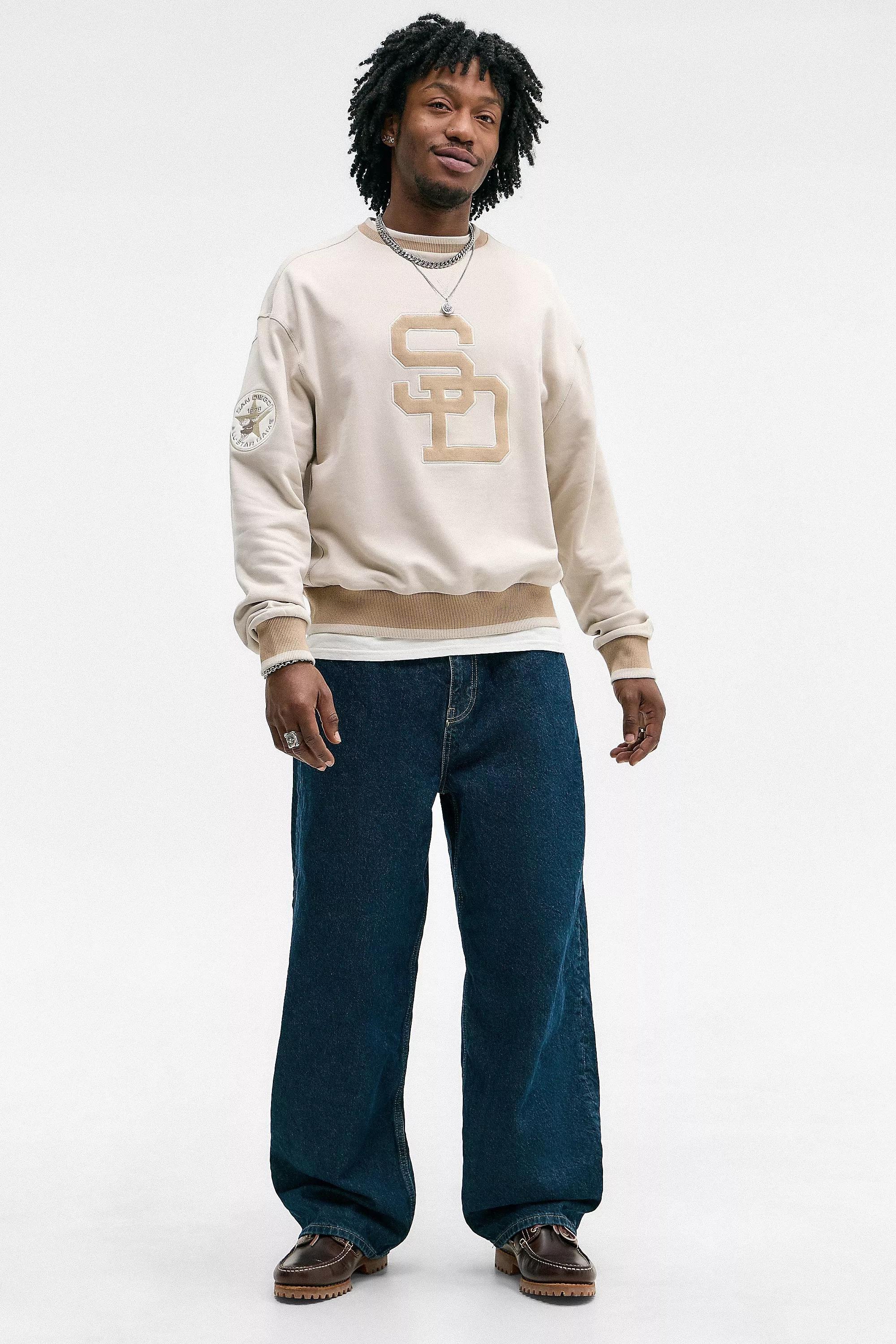 Beige New Era Uo Exclusive Stone San Diego Sweatshirt, , large image number 1