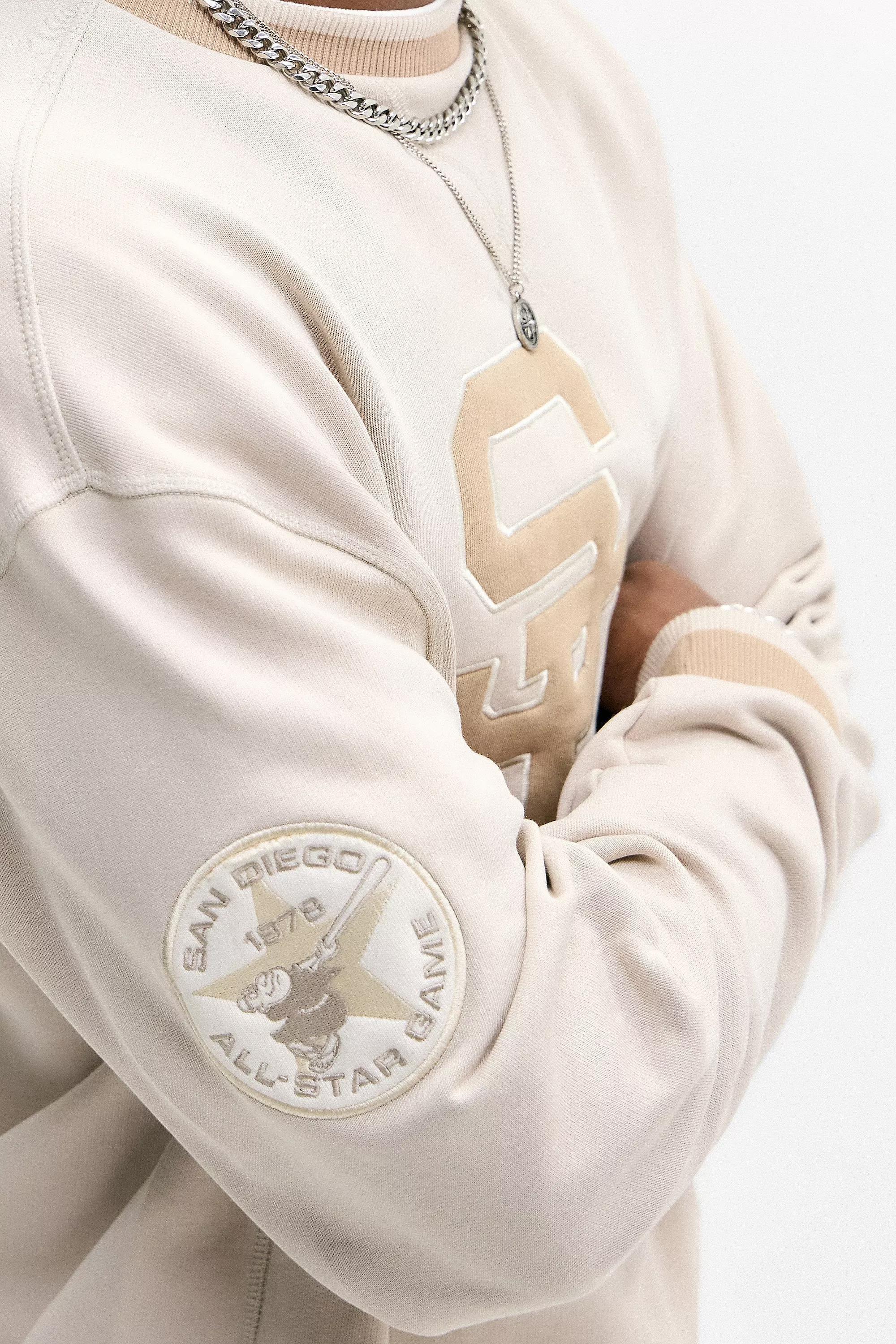 Beige New Era Uo Exclusive Stone San Diego Sweatshirt, , large image number 2