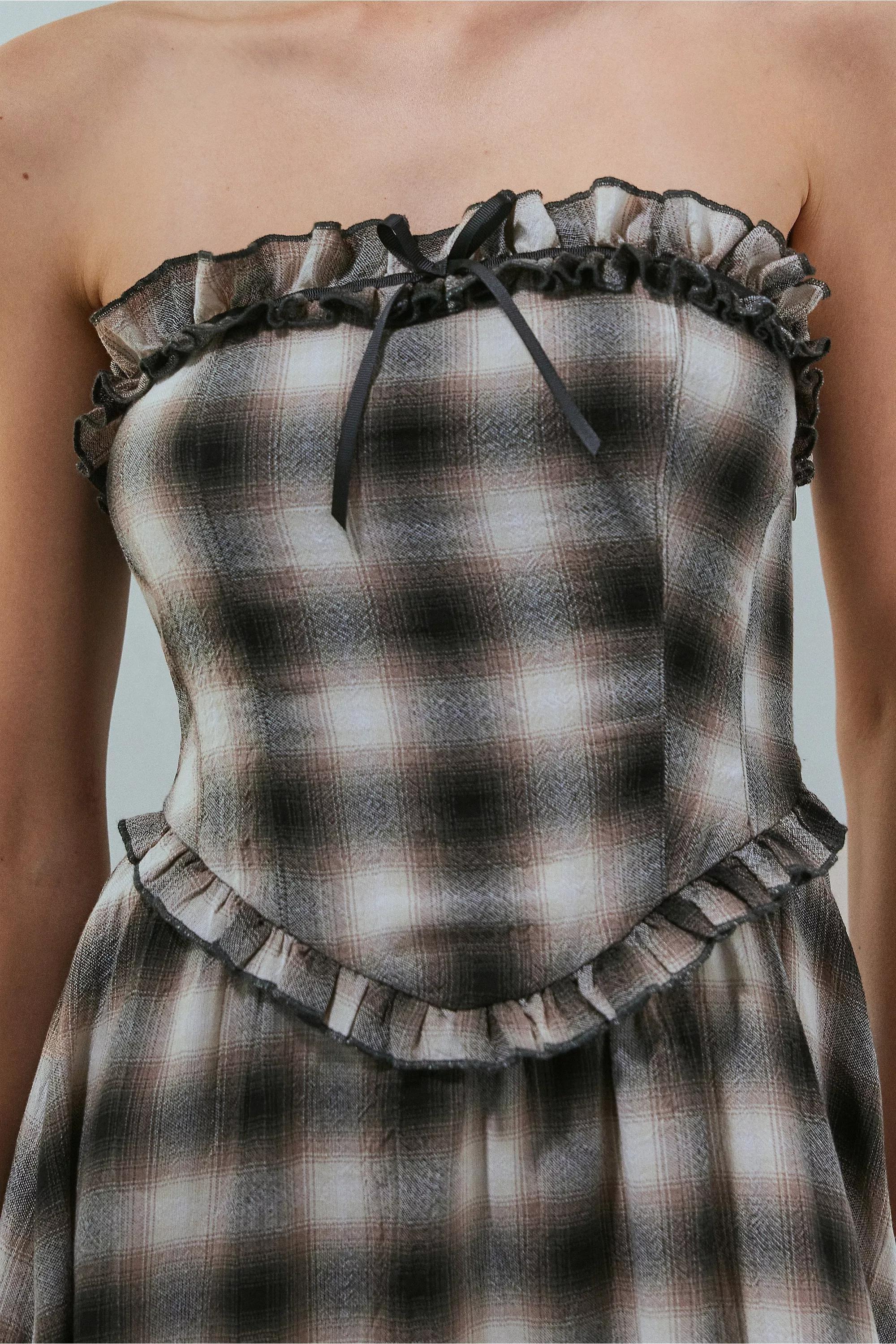 Brown Kimchi Blue Plaid Midi Dress, , large image number 2