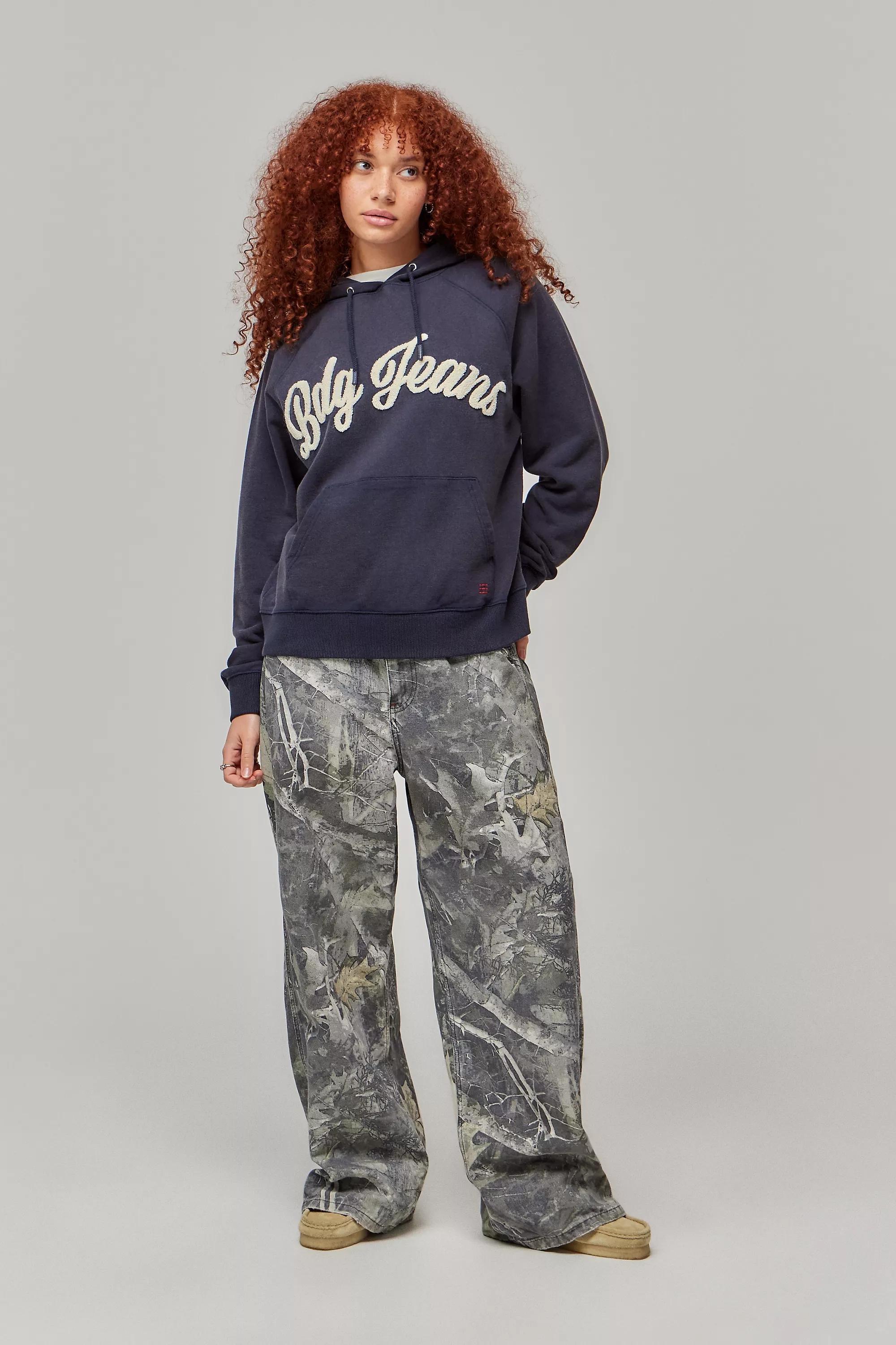 Navy Bdg Script Applique Hoodie, , large image number 2