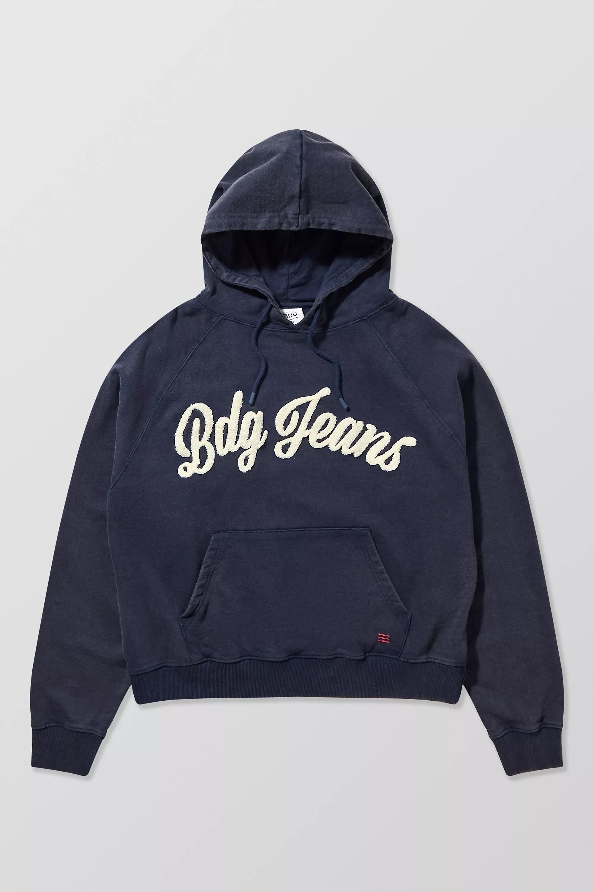 Navy Bdg Script Applique Hoodie, , large image number 4