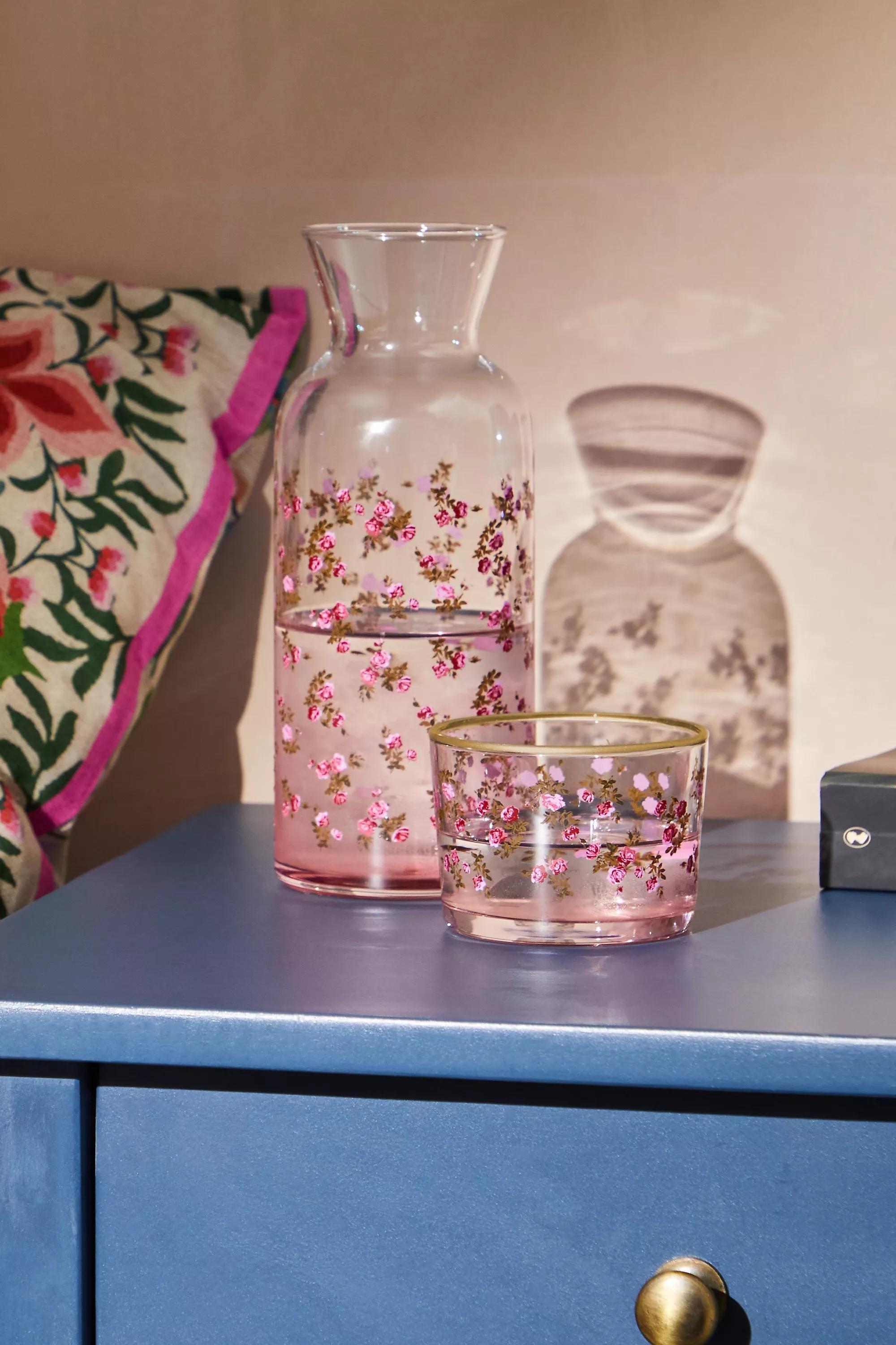 Pink Rose Carafe, PINK, large image number 0
