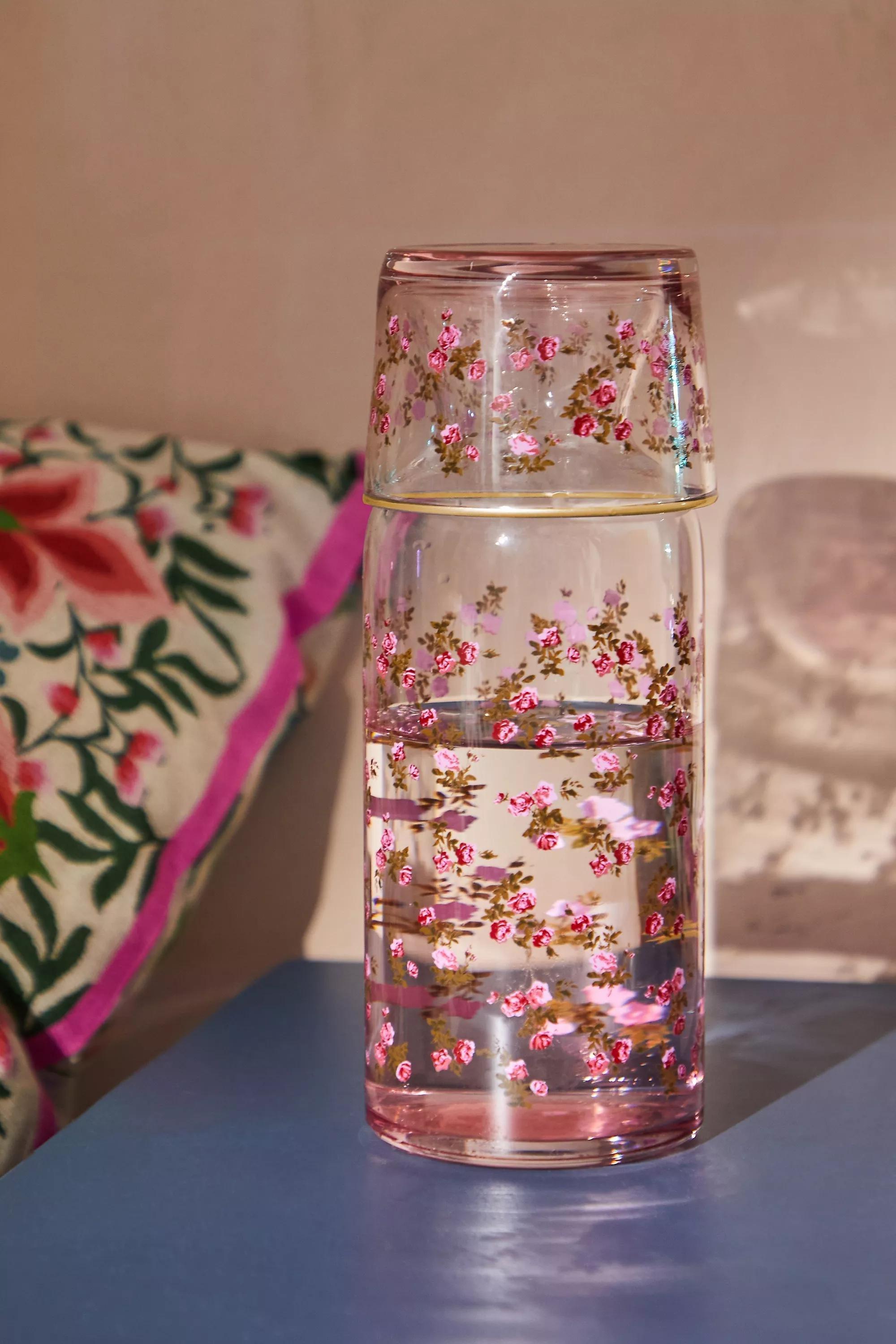 Pink Rose Carafe, PINK, medium