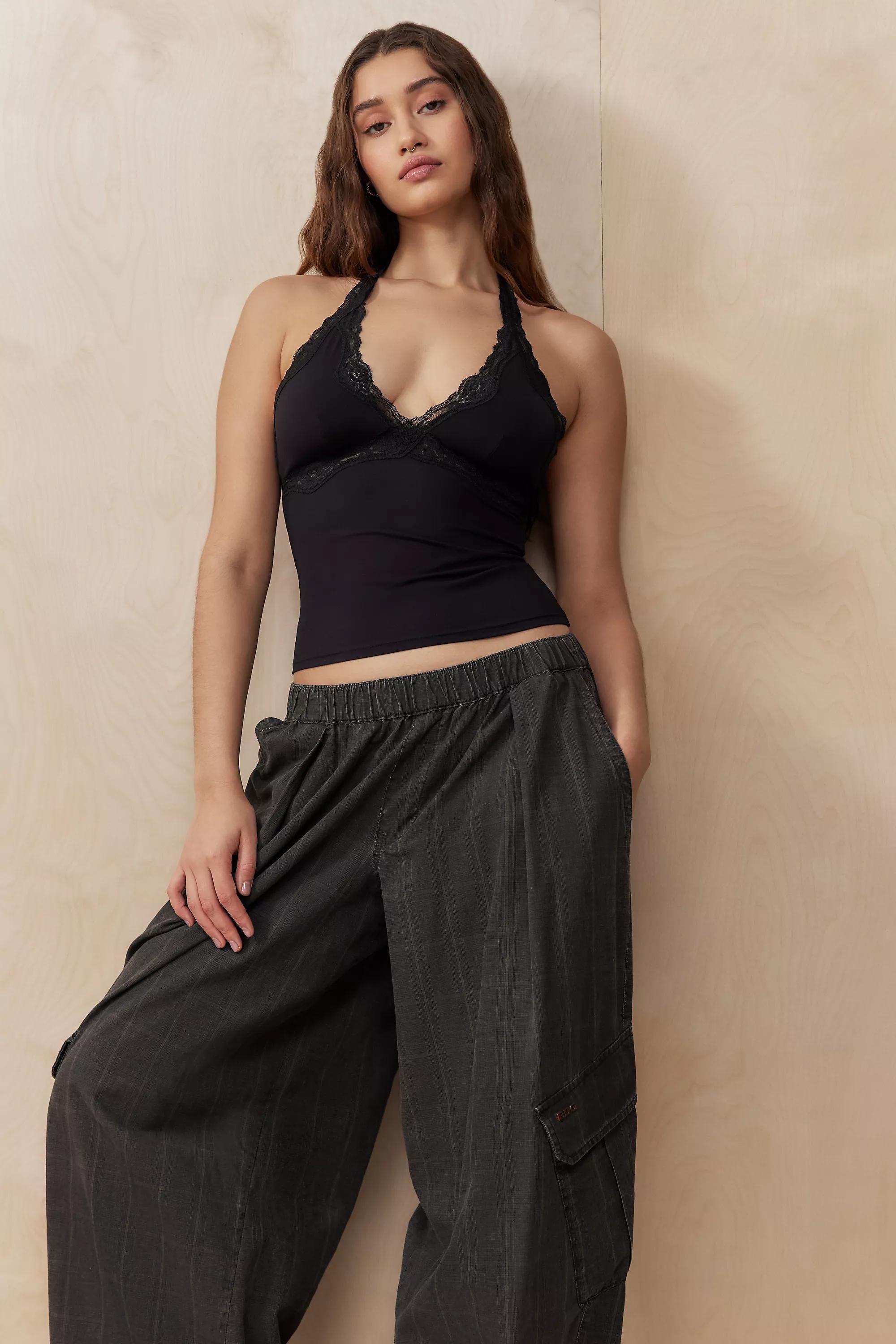 Out From Under Lace Halter Top, BLK, large image number 0
