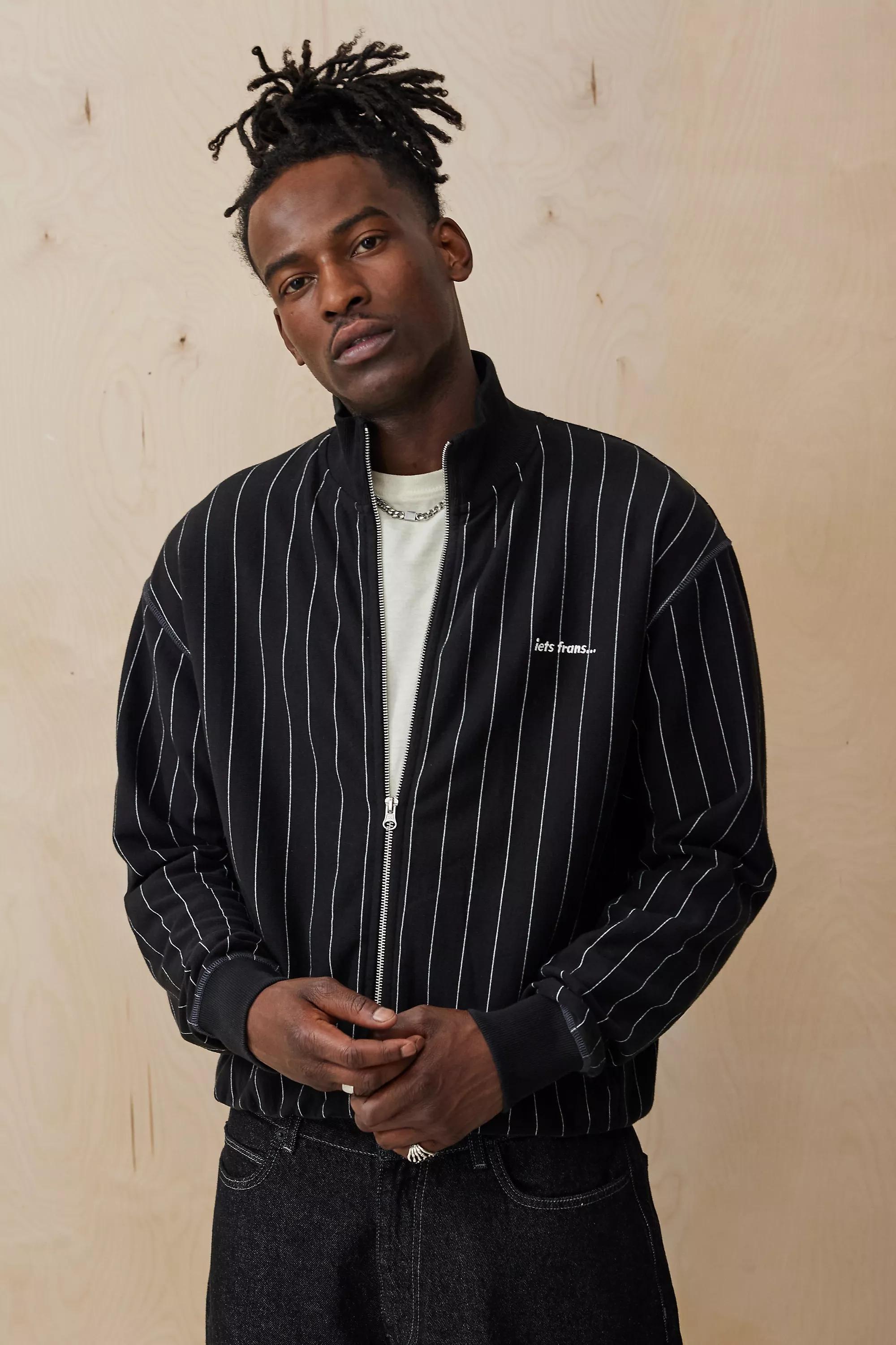 Black Iets Frans... Pinstripe Track Top, , large image number 0