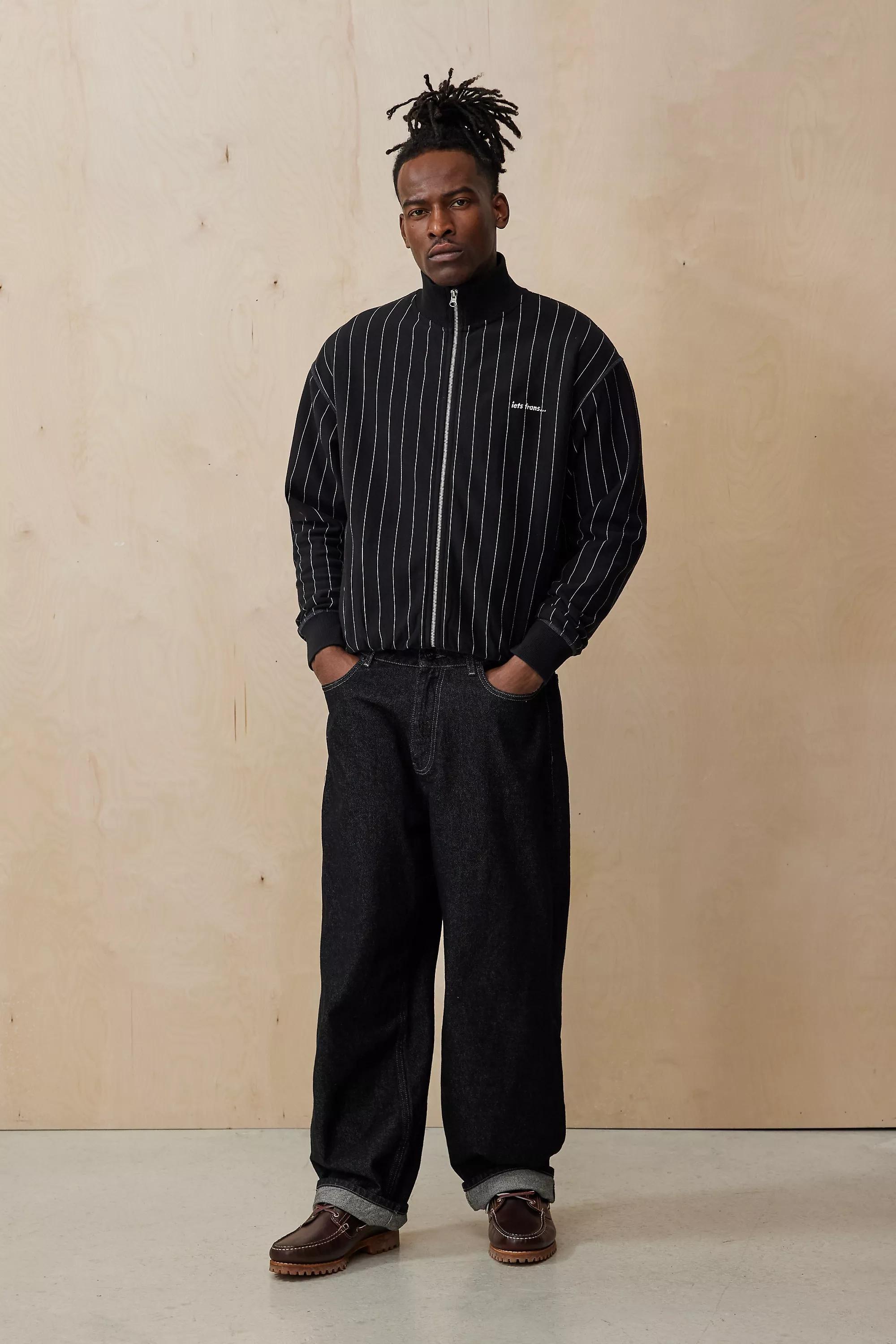 Black Iets Frans... Pinstripe Track Top, , large image number 2