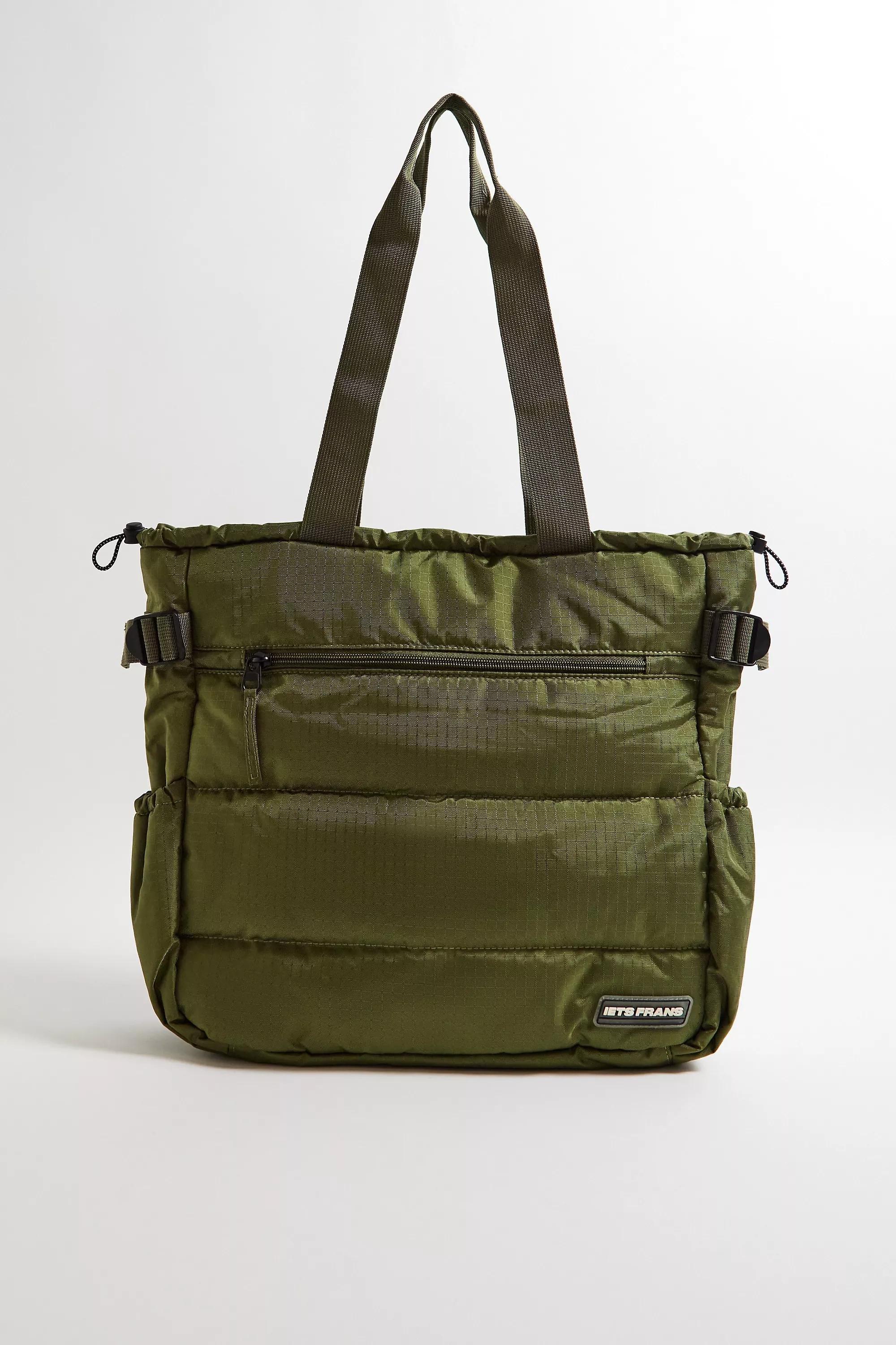 Khaki Iets Frans...Grid Tote Bag, KHAKI, large image number 0