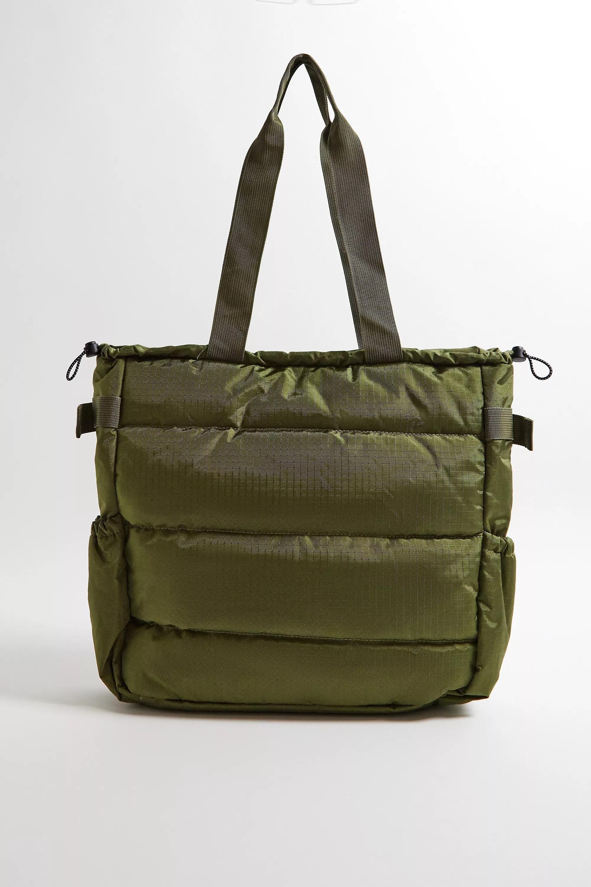 Khaki Iets Frans...Grid Tote Bag, KHAKI, large image number 2