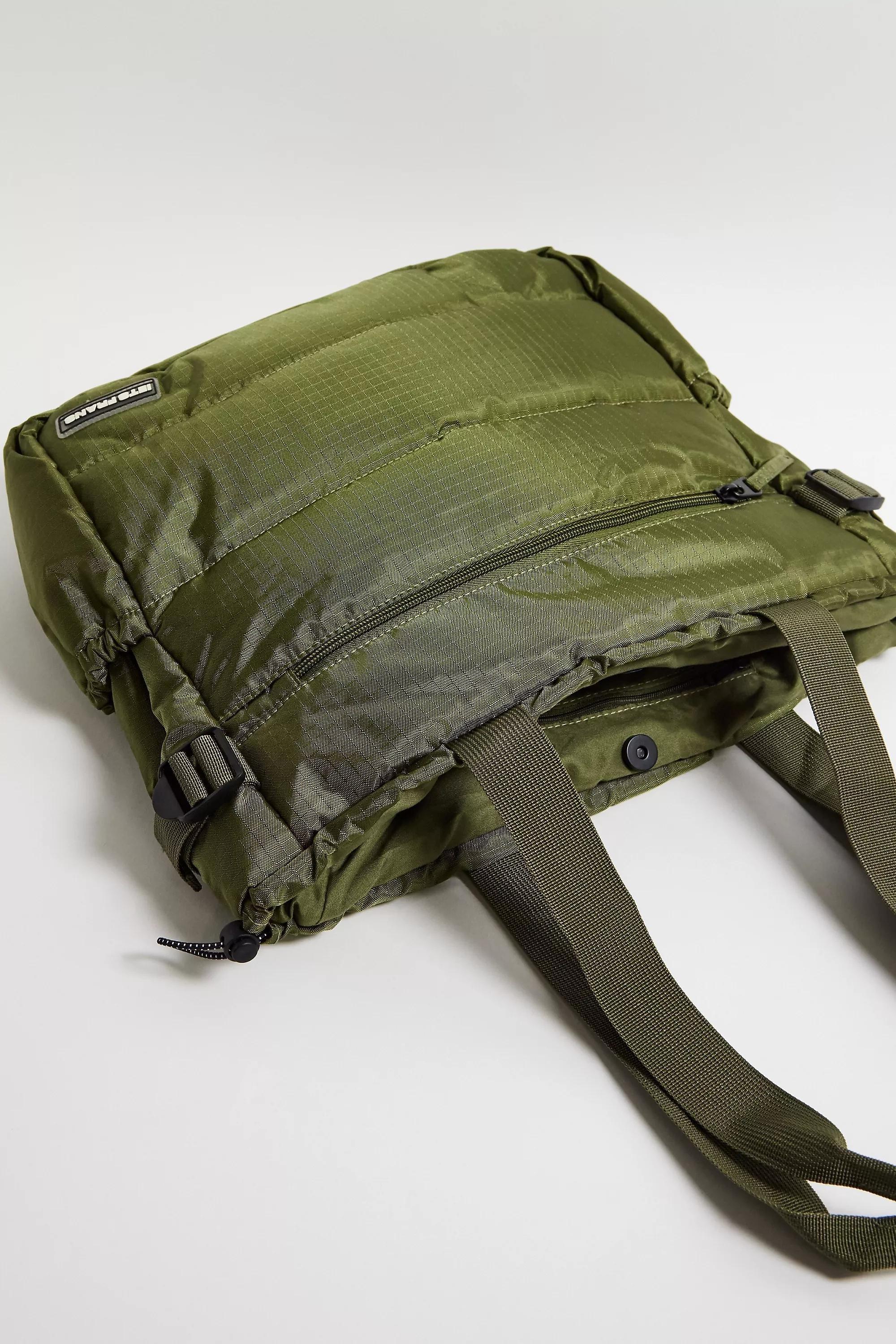 Khaki Iets Frans...Grid Tote Bag, KHAKI, large image number 3