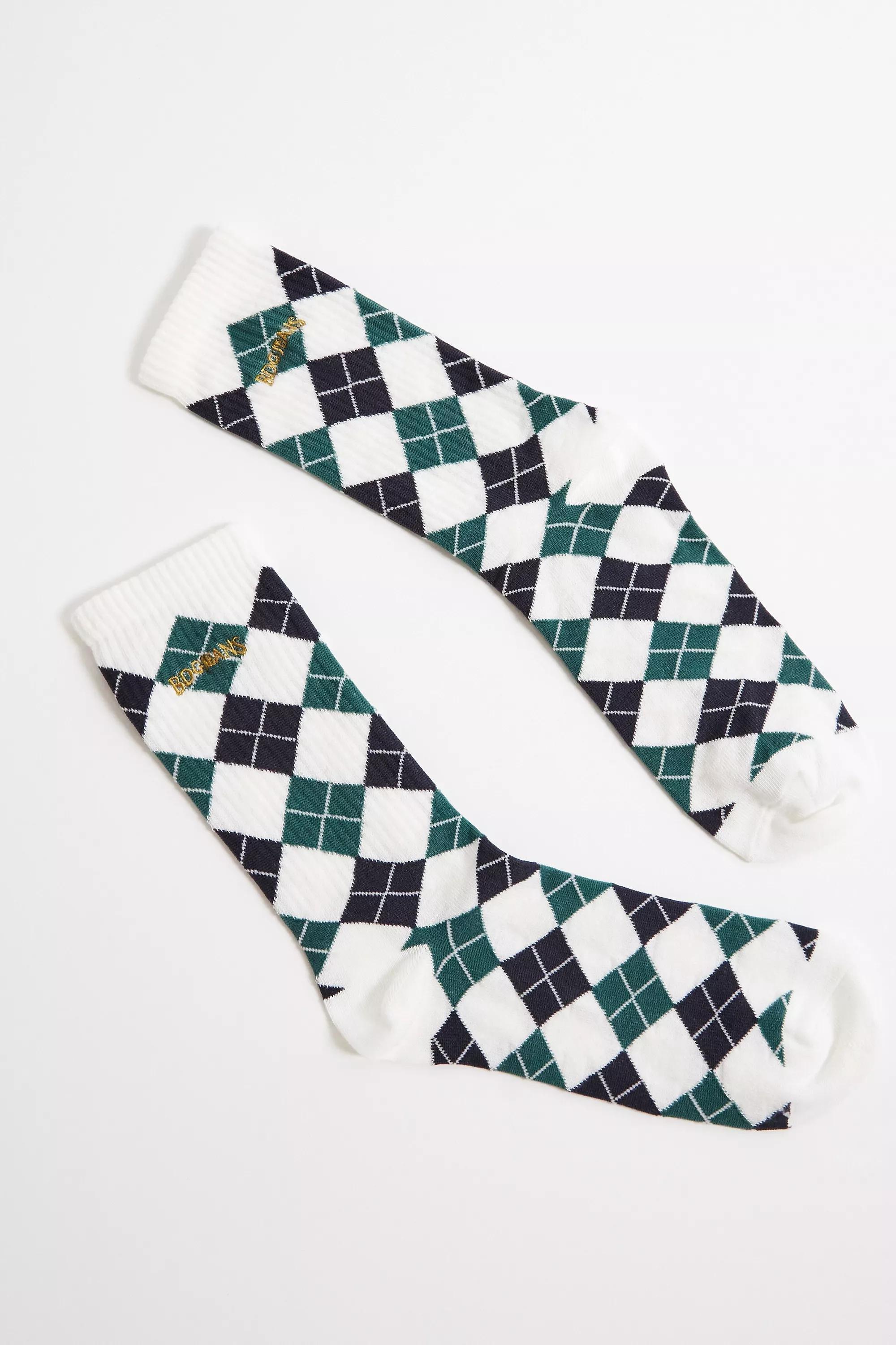 Ivory Bdg Argyle Socks, IVRY, large image number 0