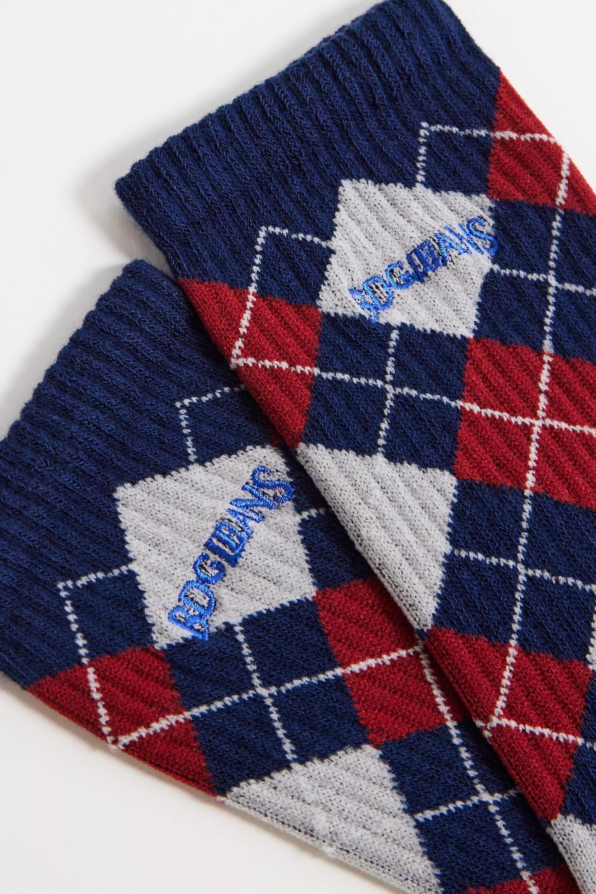 Navy Bdg Argyle Socks, NAVY, large image number 1