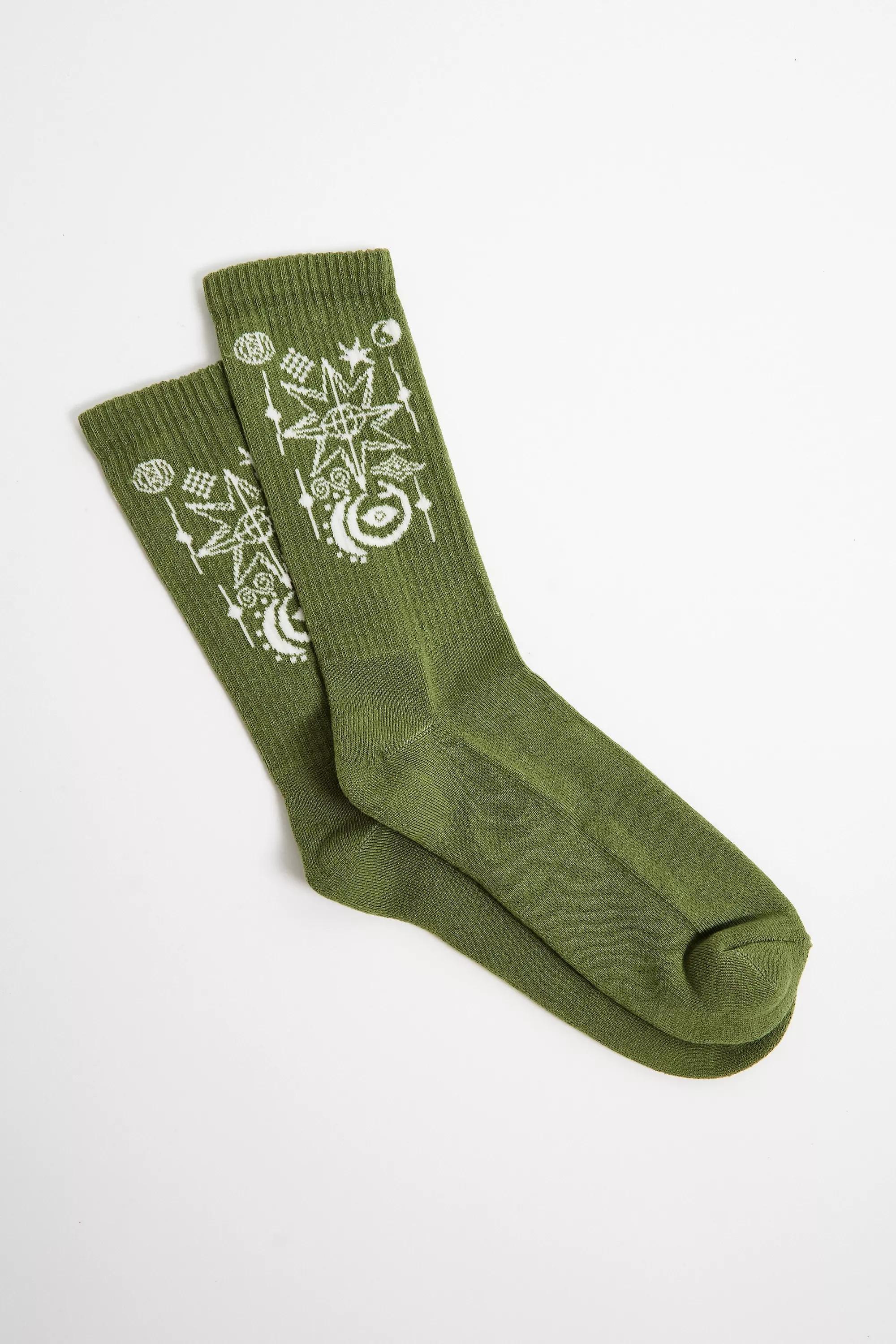 Green Ayker Graphic Socks, GRN, large image number 0