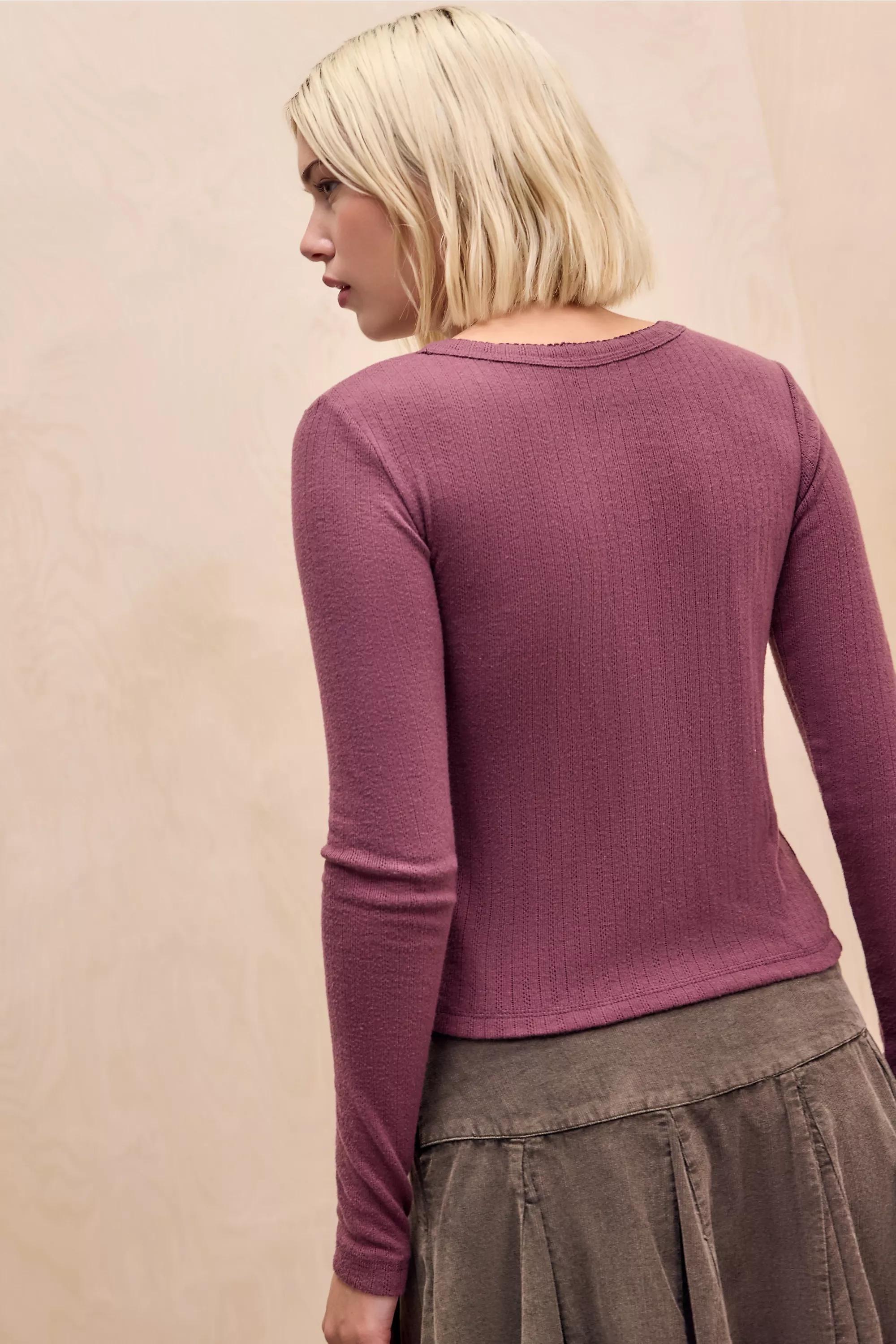 Brown Uo Love Thermal Pointelle Cardigan, CHOC, large image number 3