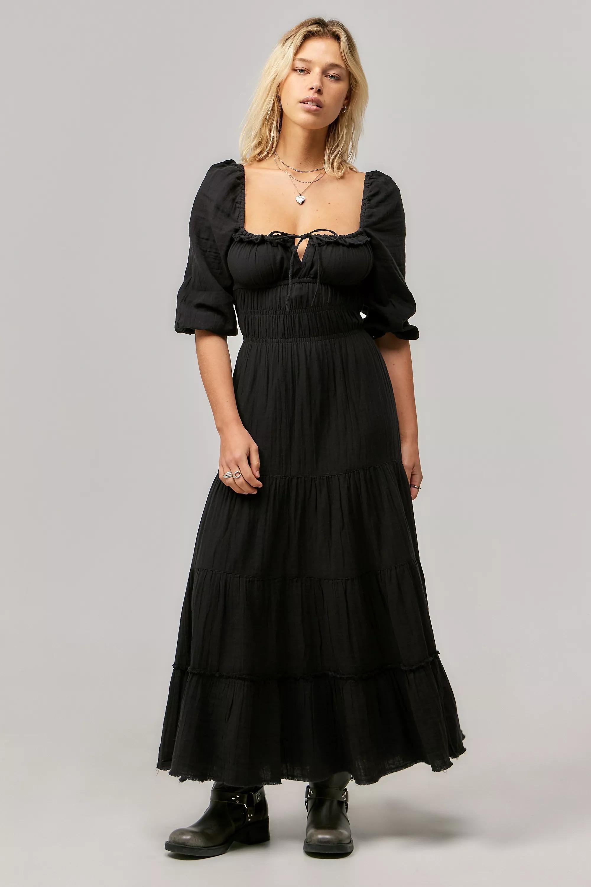 Black Kimchi Blue Violetta Maxi Dress, , large image number 1