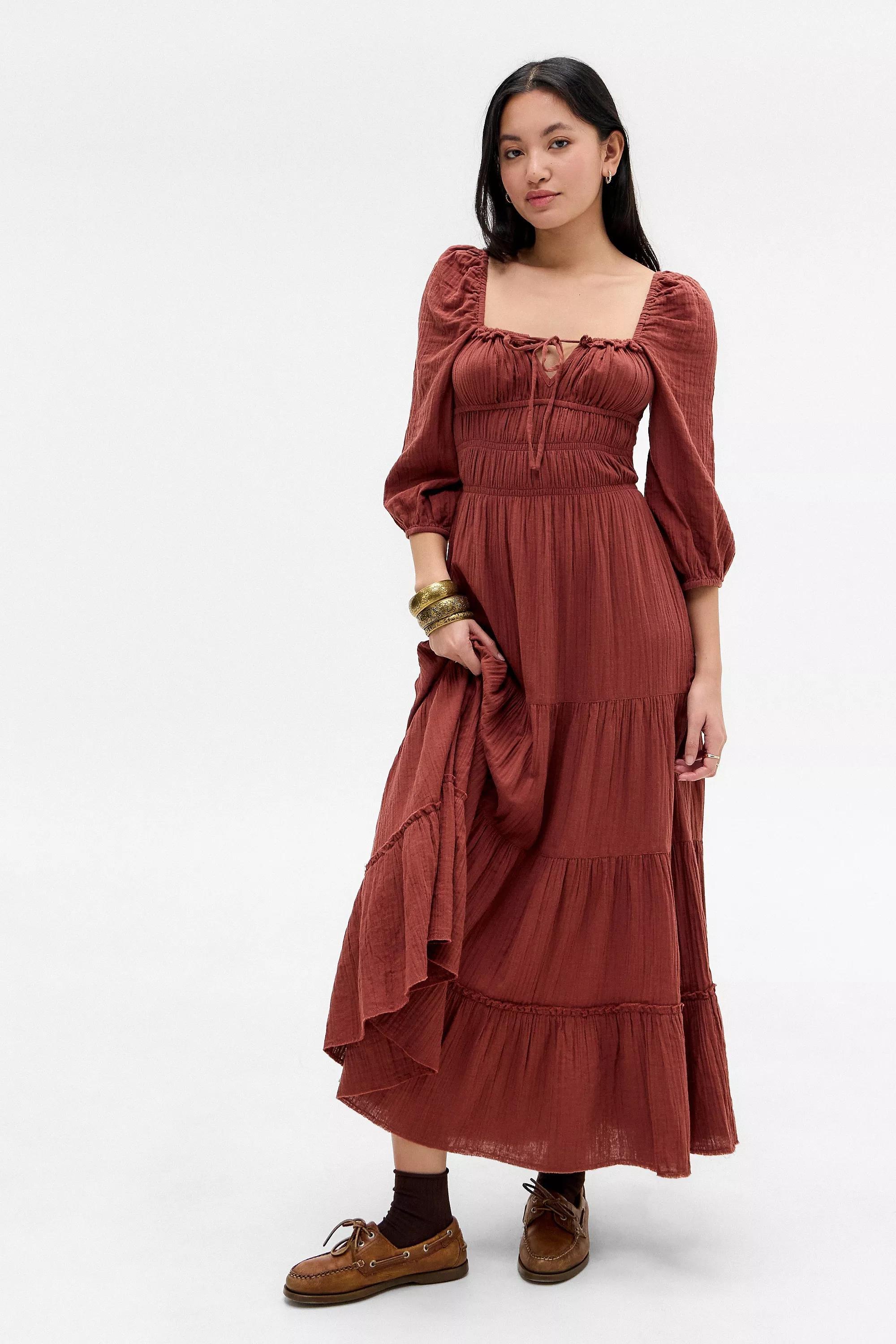 Brown Kimchi Blue Violetta Maxi Dress, , large image number 0