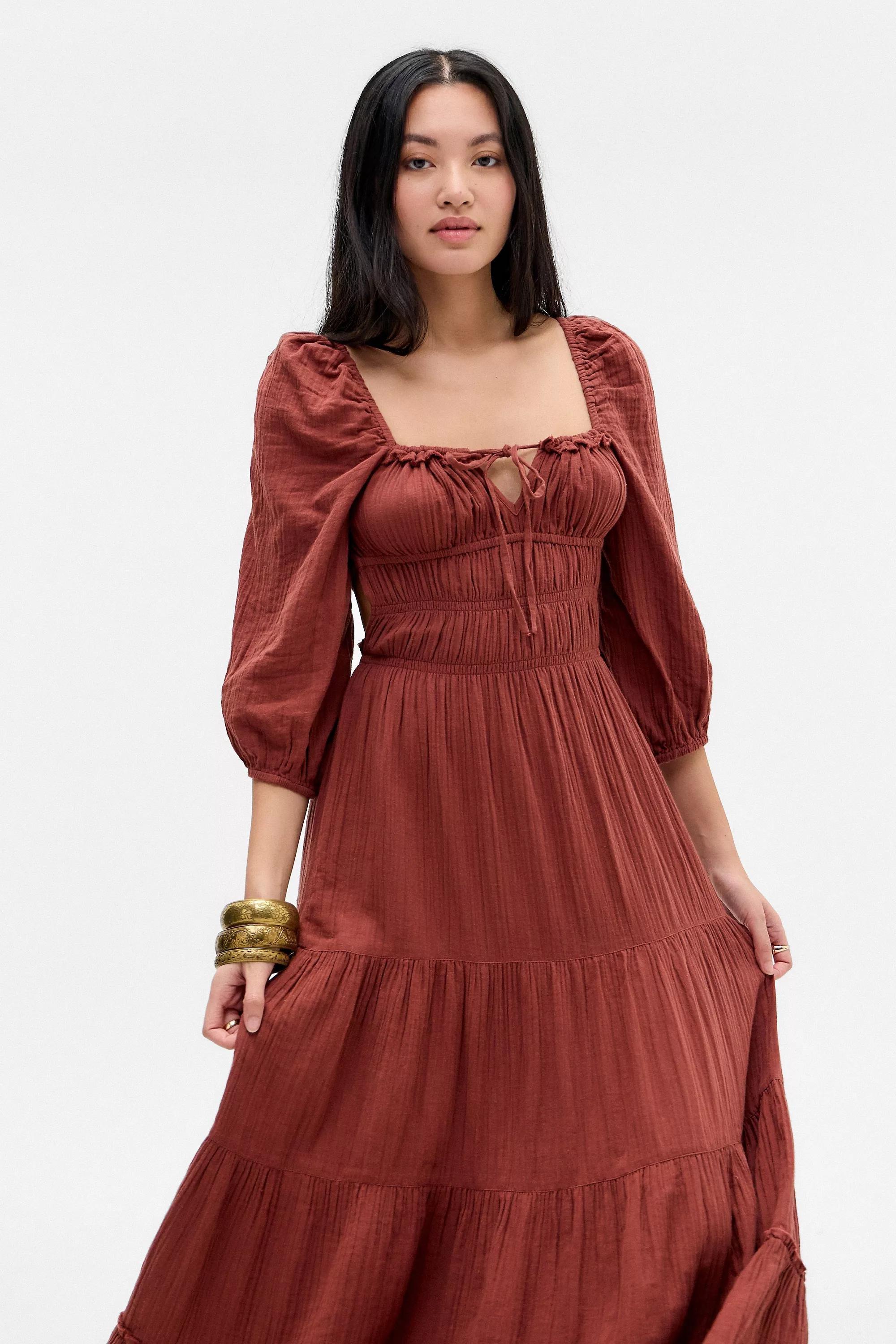 Brown Kimchi Blue Violetta Maxi Dress, , large image number 2