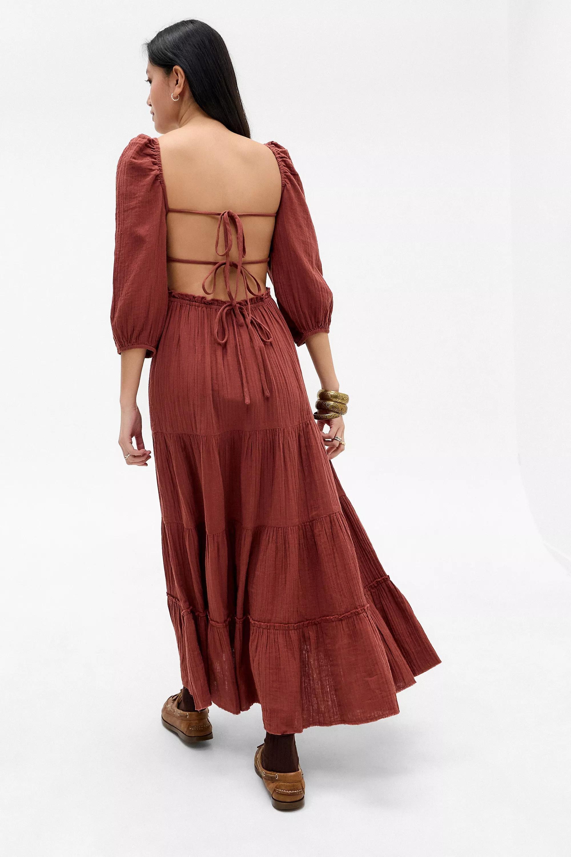 Brown Kimchi Blue Violetta Maxi Dress, , large image number 4