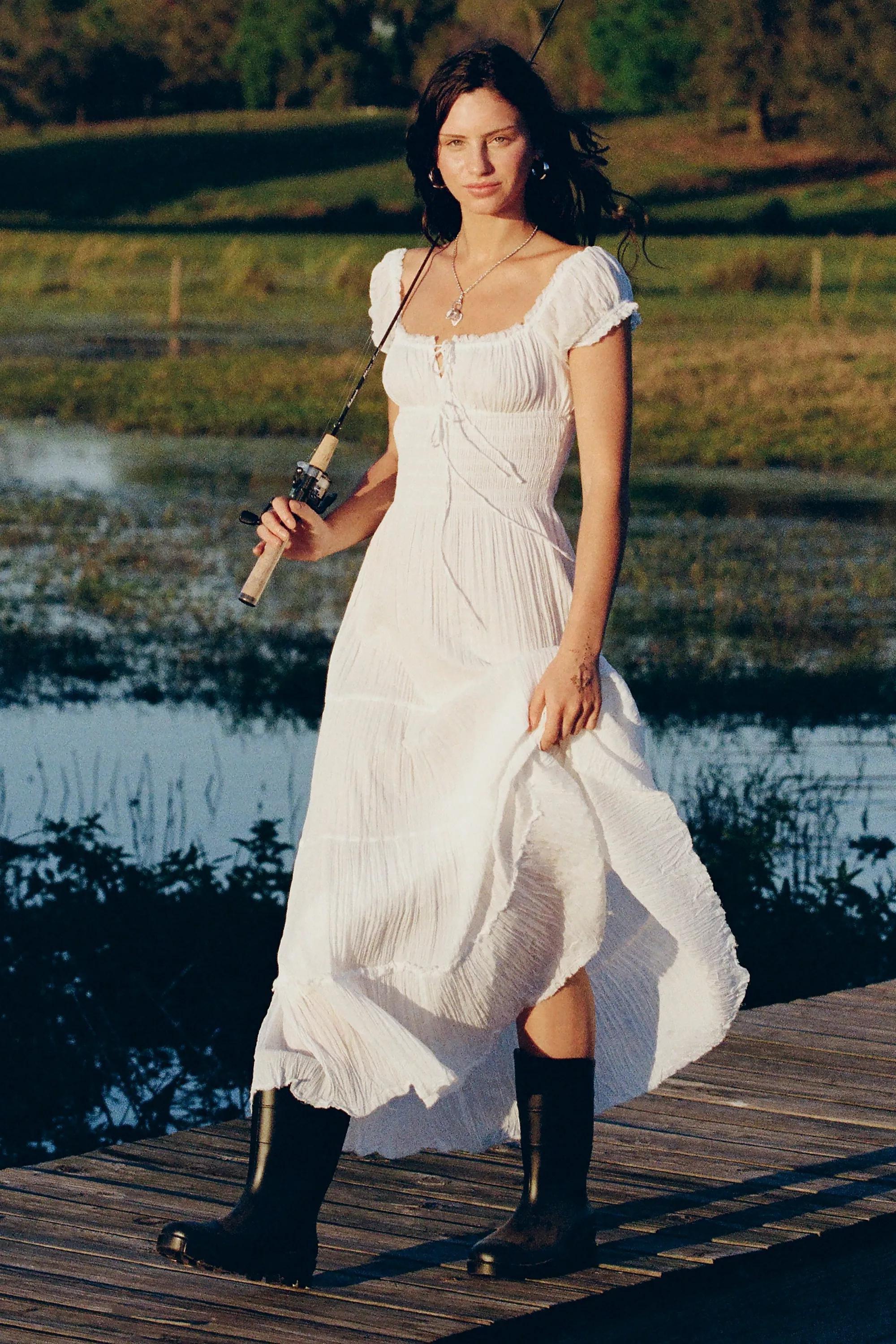 White Kimchi Blue Sienna Maxi Dress, WHT, large image number 1