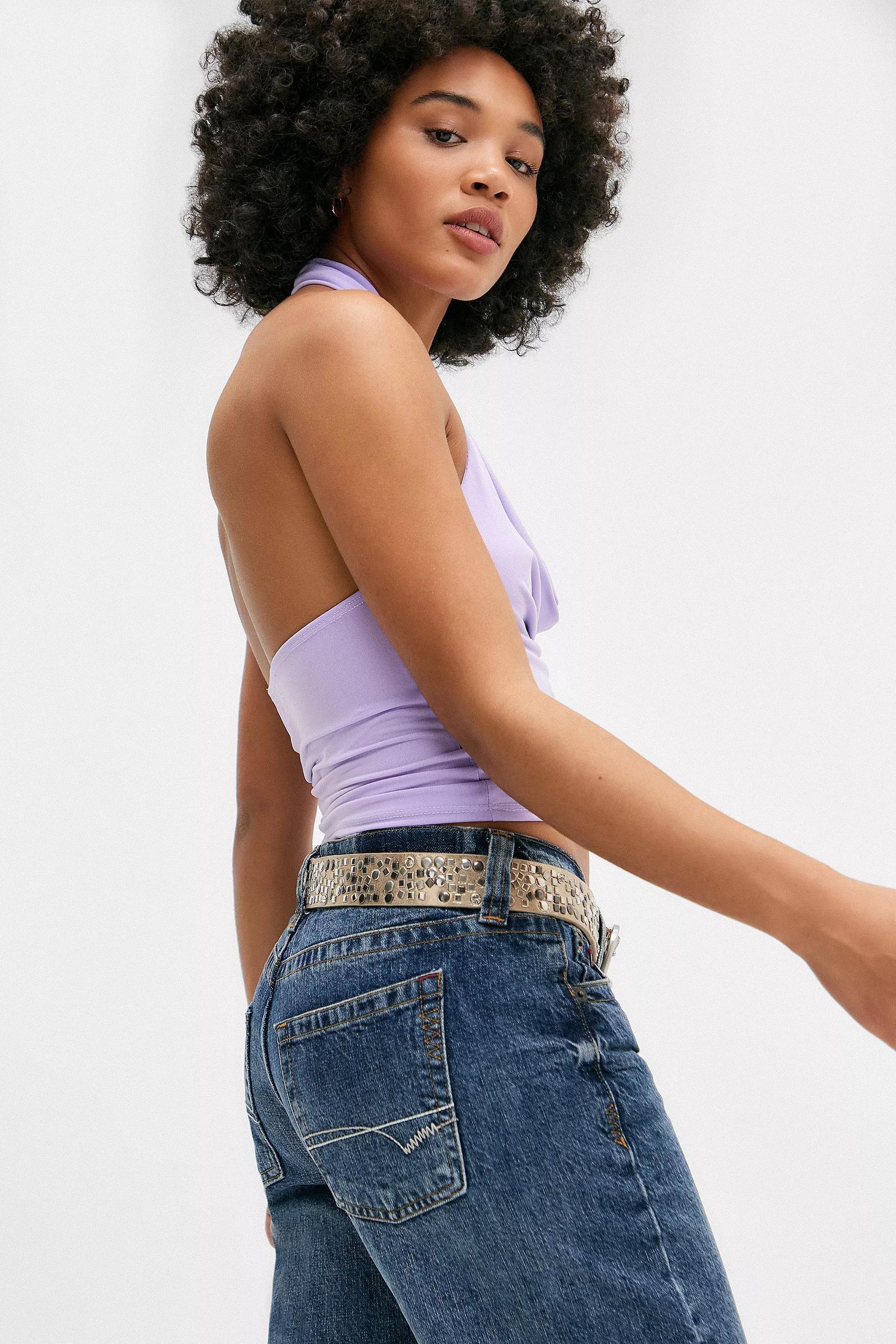 Purple Silence + Noise Coyote Cowl Halter Top, LILAC, large image number 1