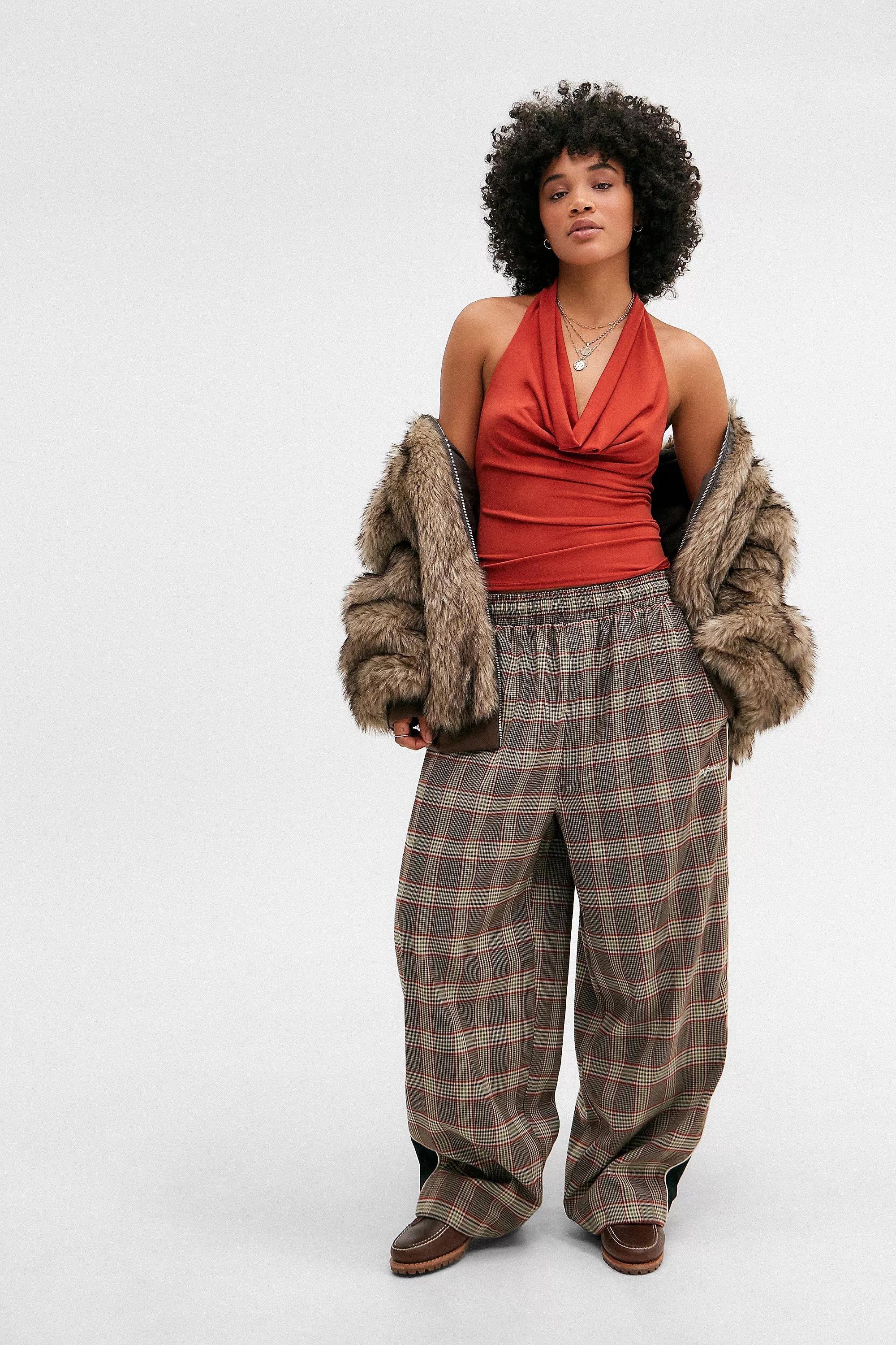 Red Silence + Noise Coyote Cowl Halter Top, RED, large image number 2