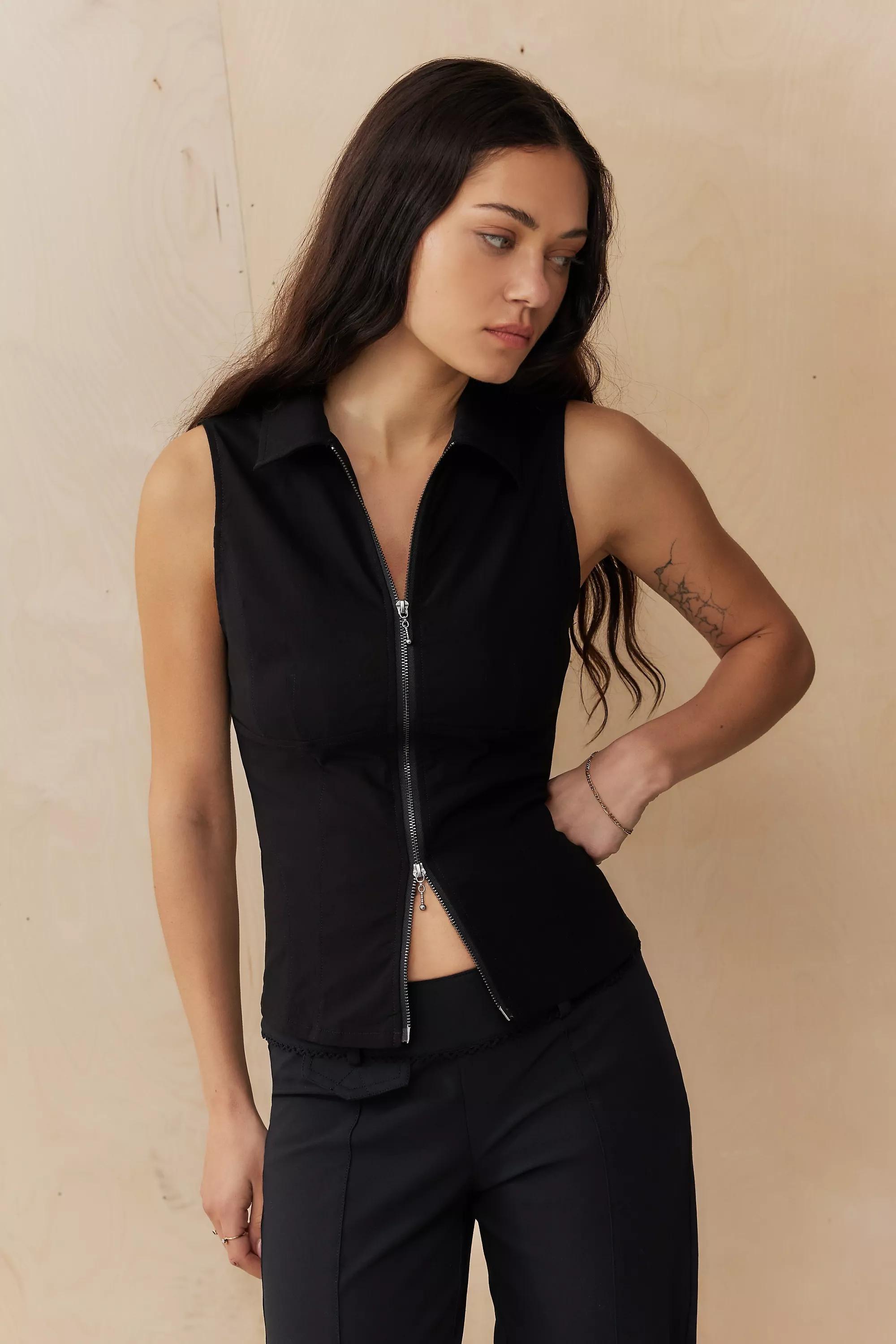 Black Silence + Noise Inez Shirt, BLK, medium