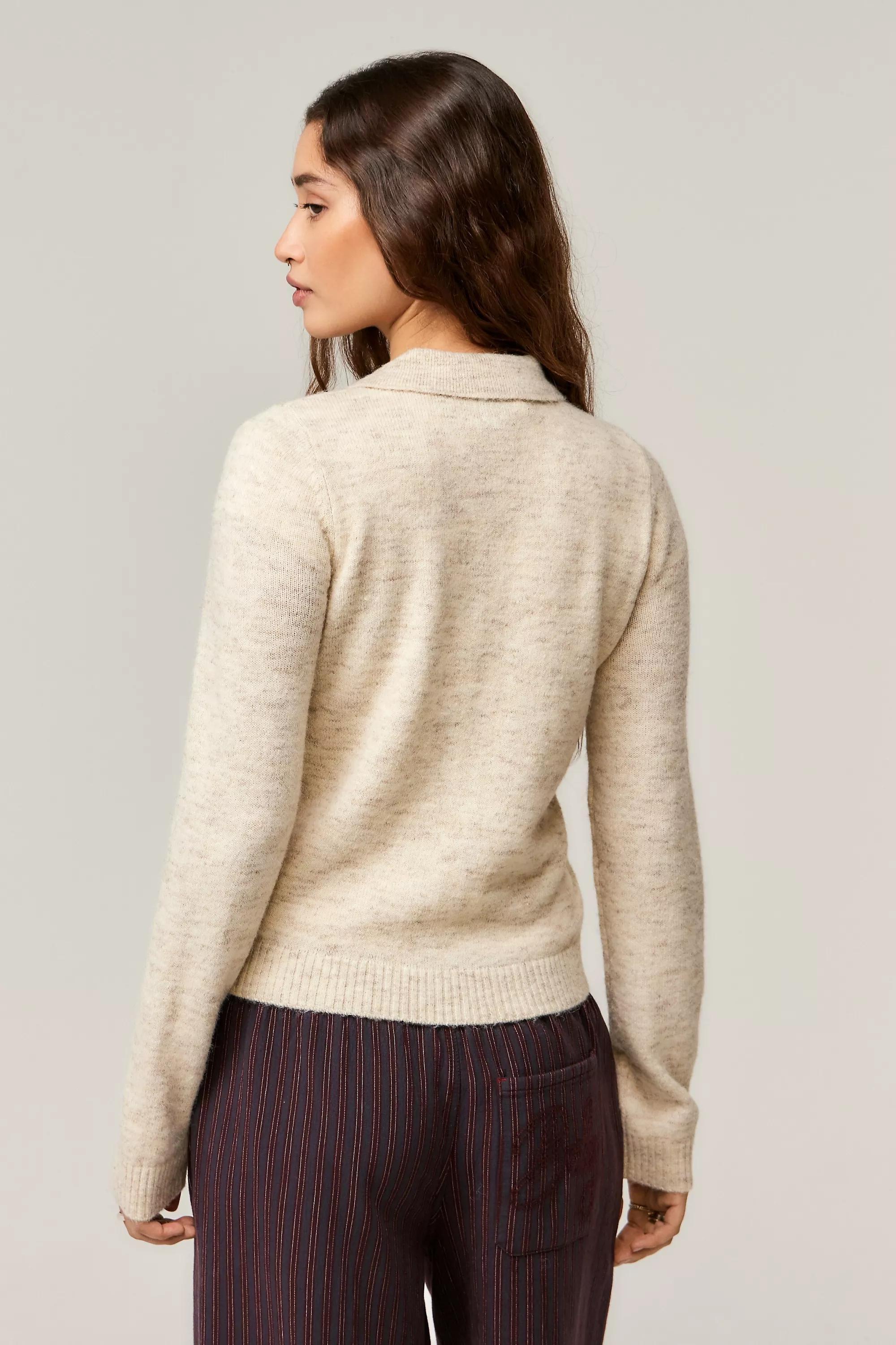 Cream Uo Collared Button-Through Cardigan, , large image number 3