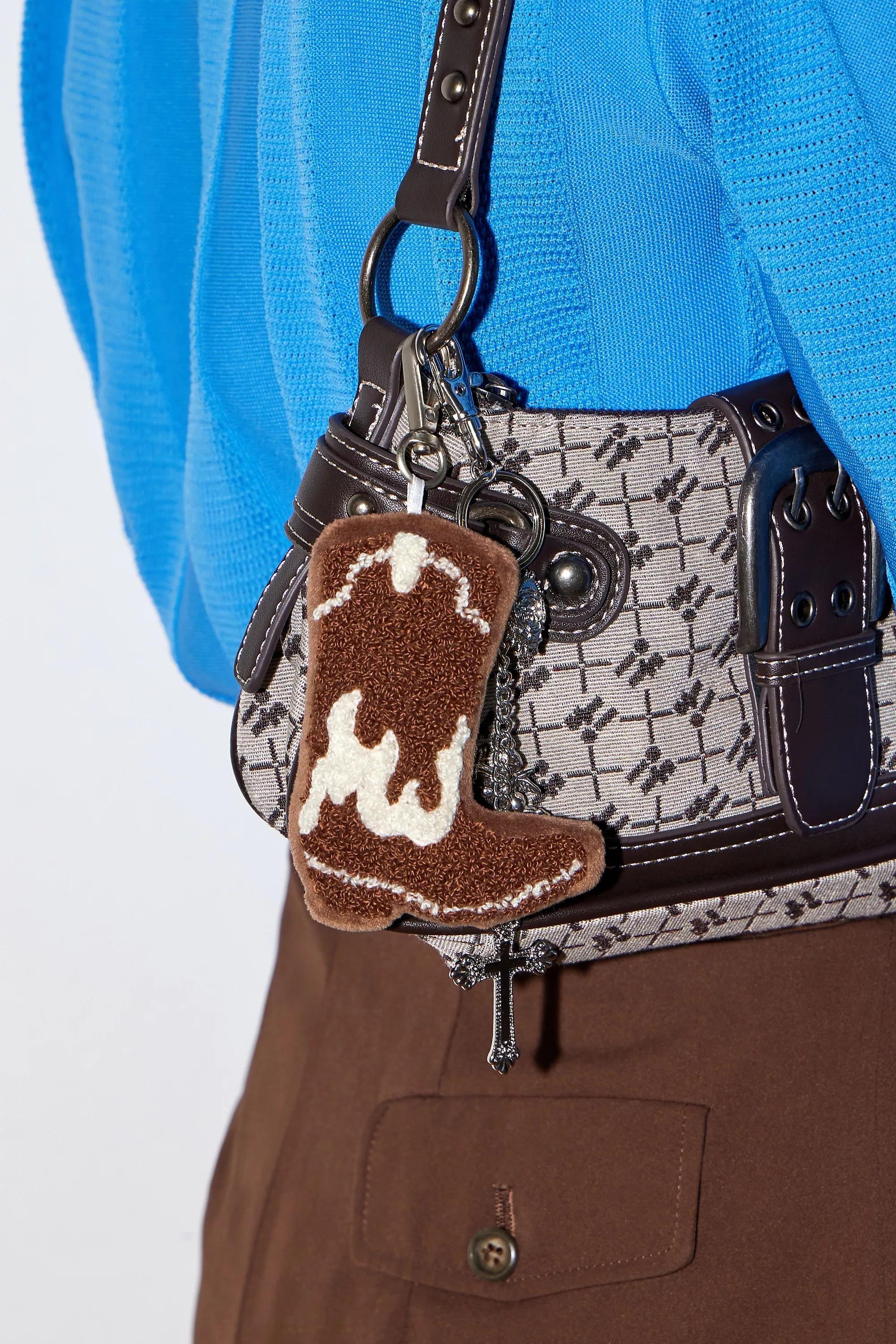 Brown Carrie Western Boot Keyring, BRN, large image number 0