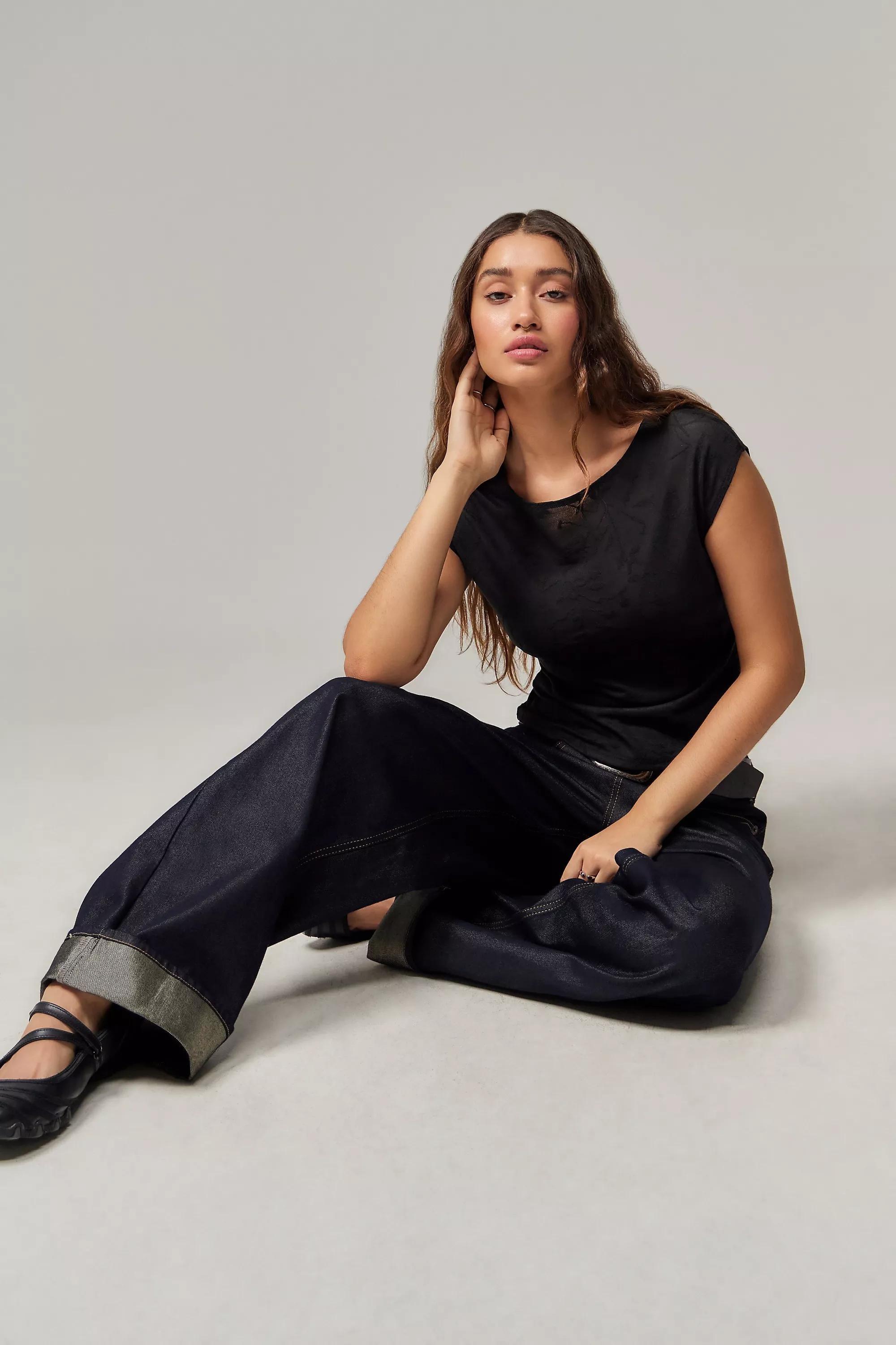 Black Motel Nova Floral Mesh Top, , large image number 3