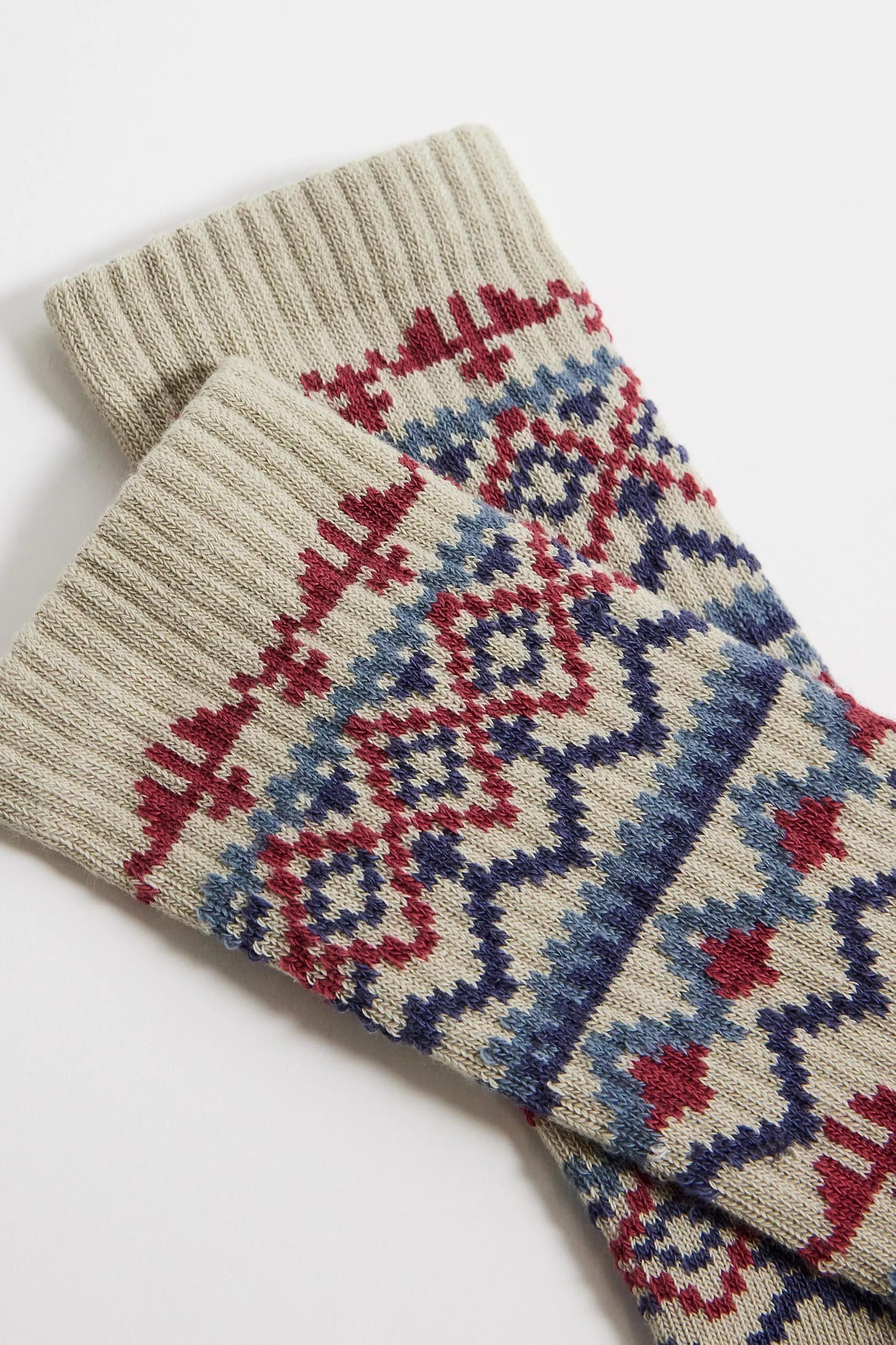 Ivory Fair Isle Socks, IVRY, large image number 1