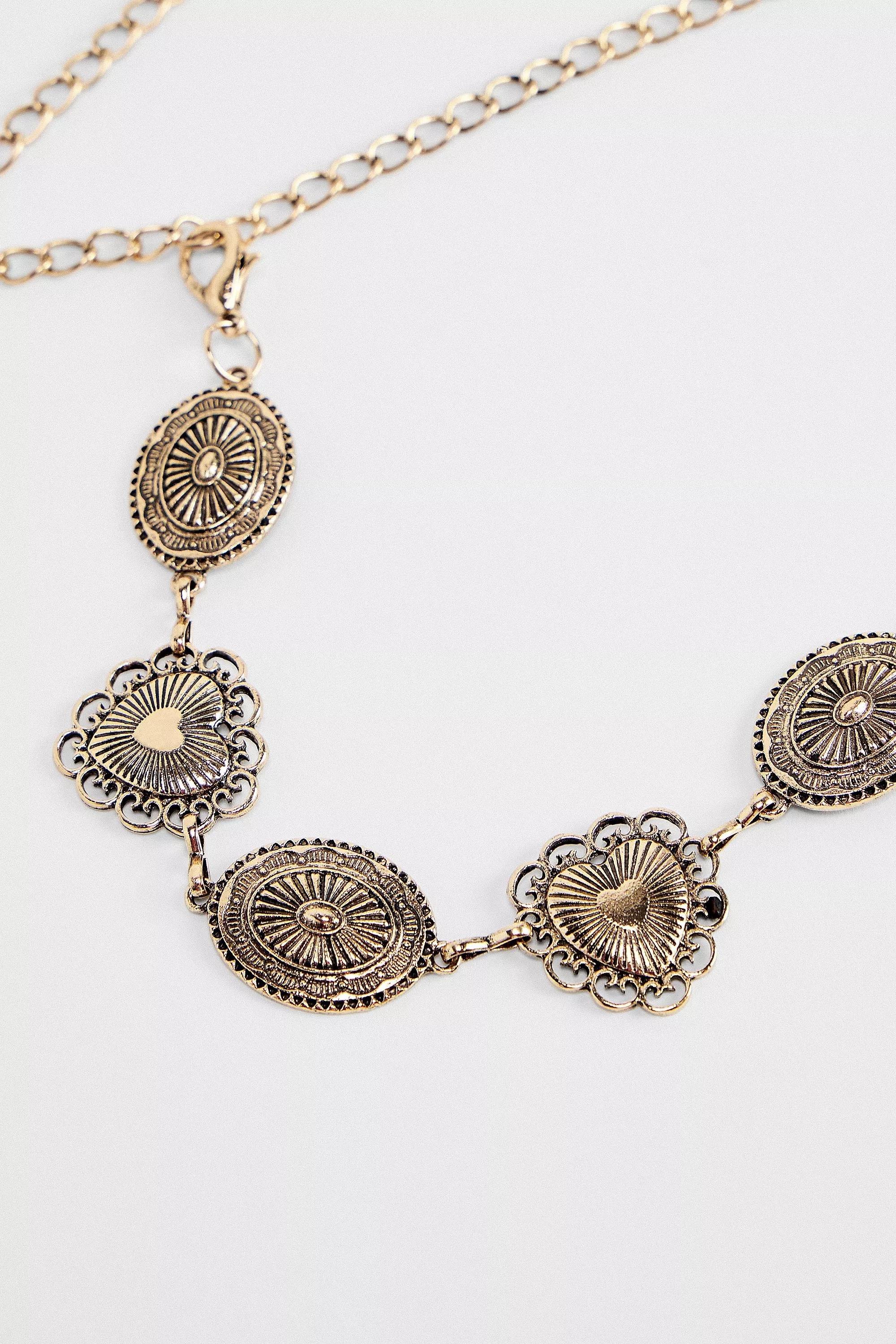 Gold UO Heart Chain Belt, GOLD, large image number 1