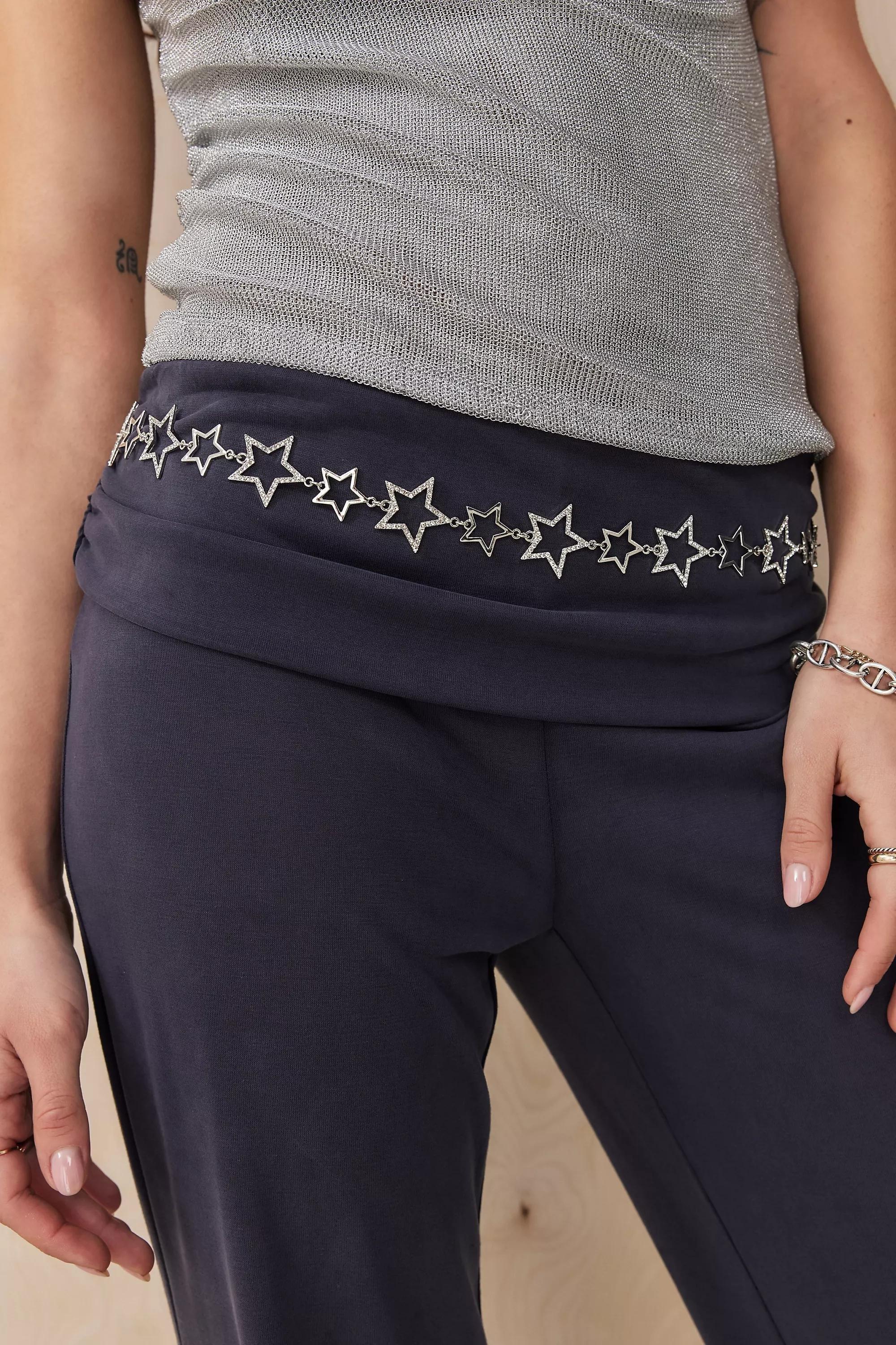 Silver UO Diamante Star Belt, SLVR, large image number 0