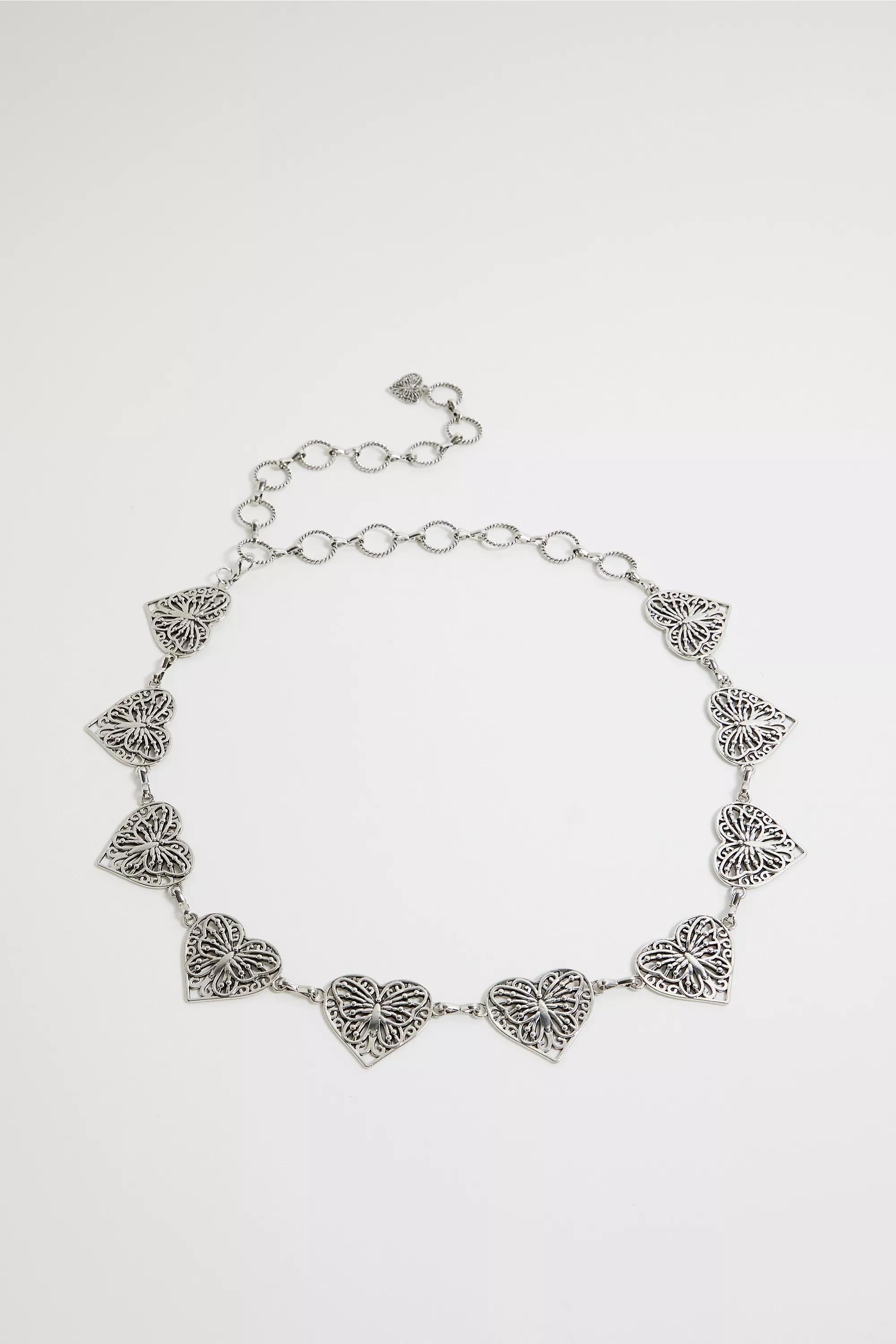 Silver UO Butterfly Heart Chain, SLVR, large image number 2
