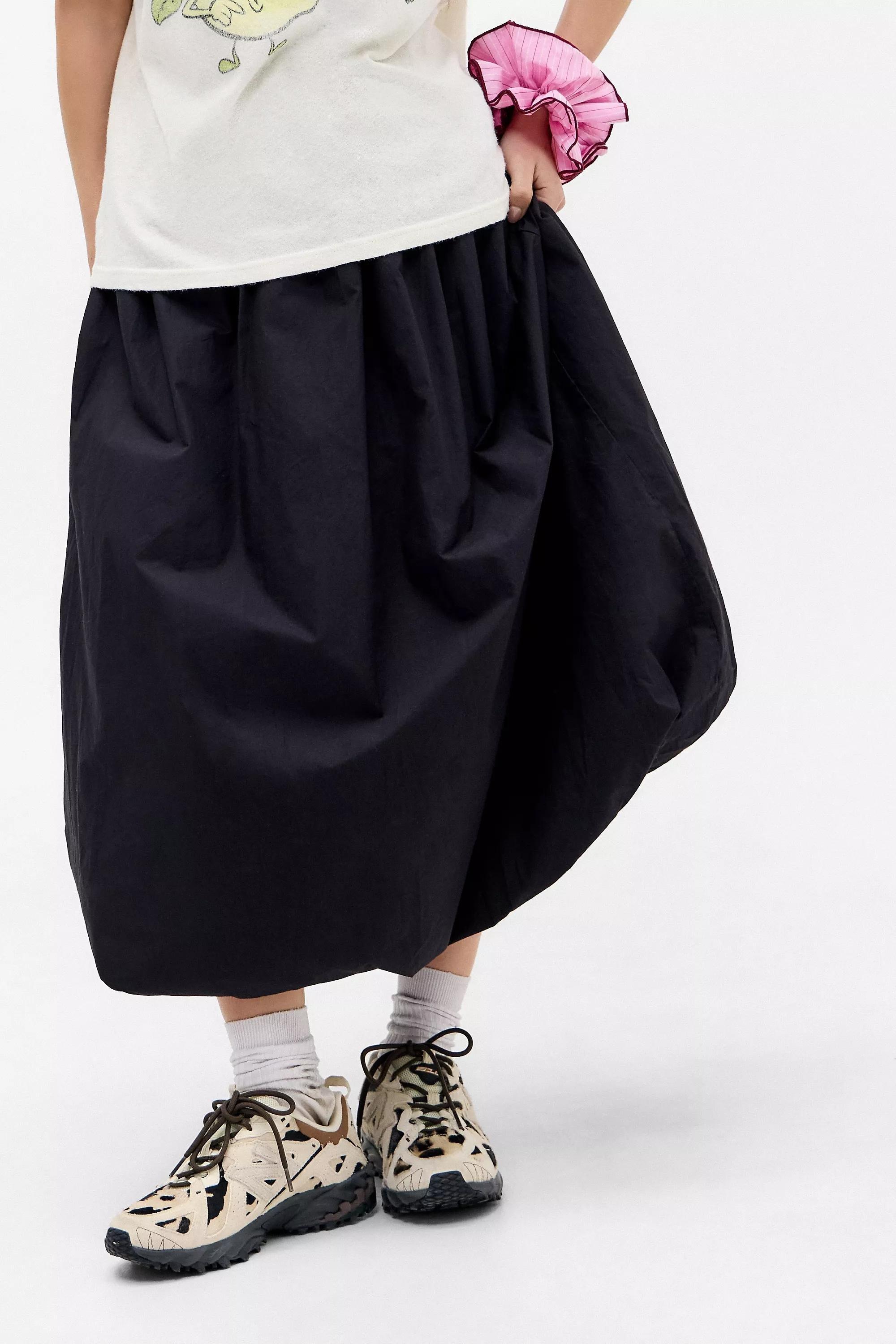 Black Uo Mindi Bubble Maxi Skirt, BLK, large image number 0