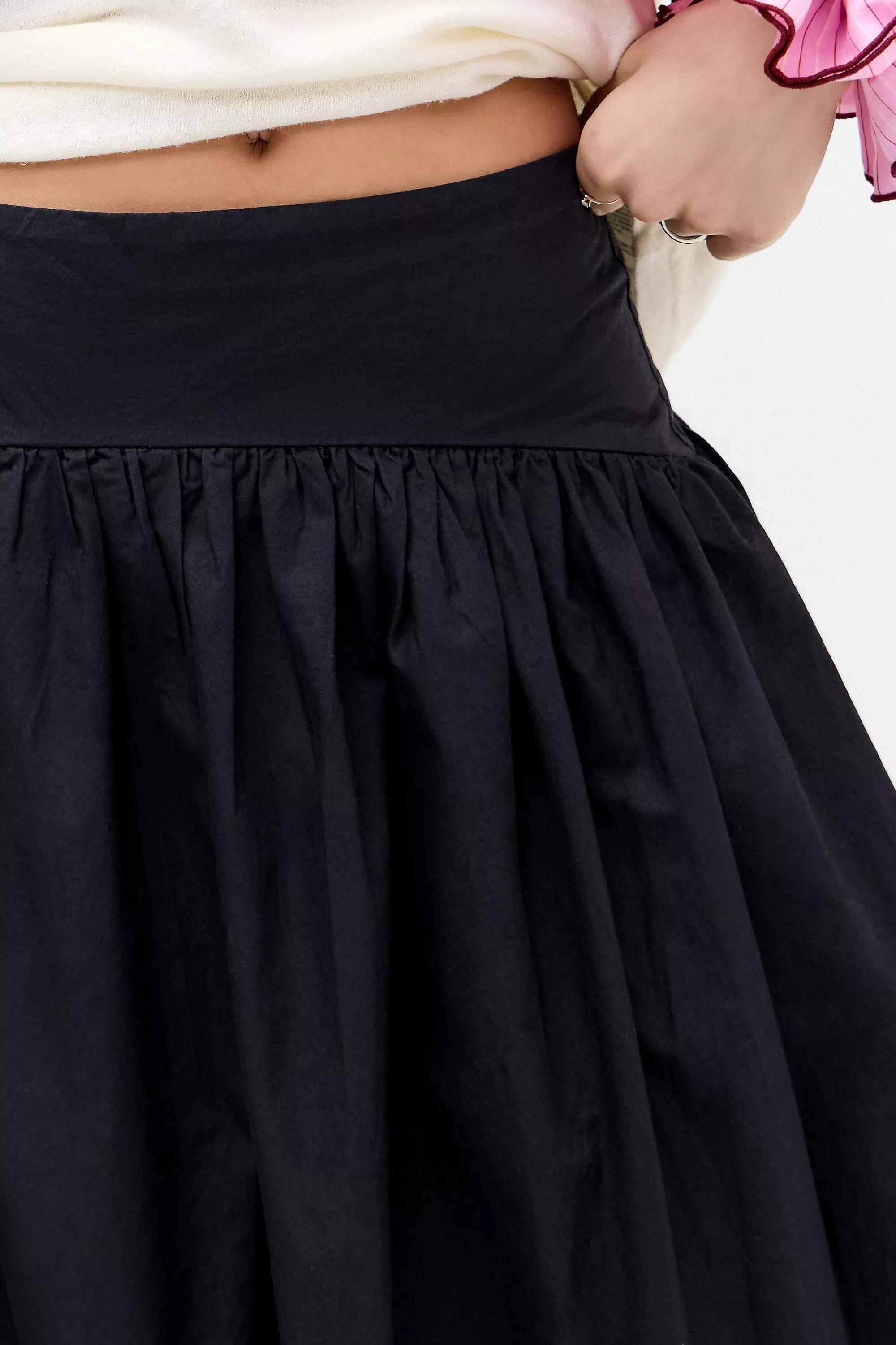 Black Uo Mindi Bubble Maxi Skirt, BLK, large image number 2