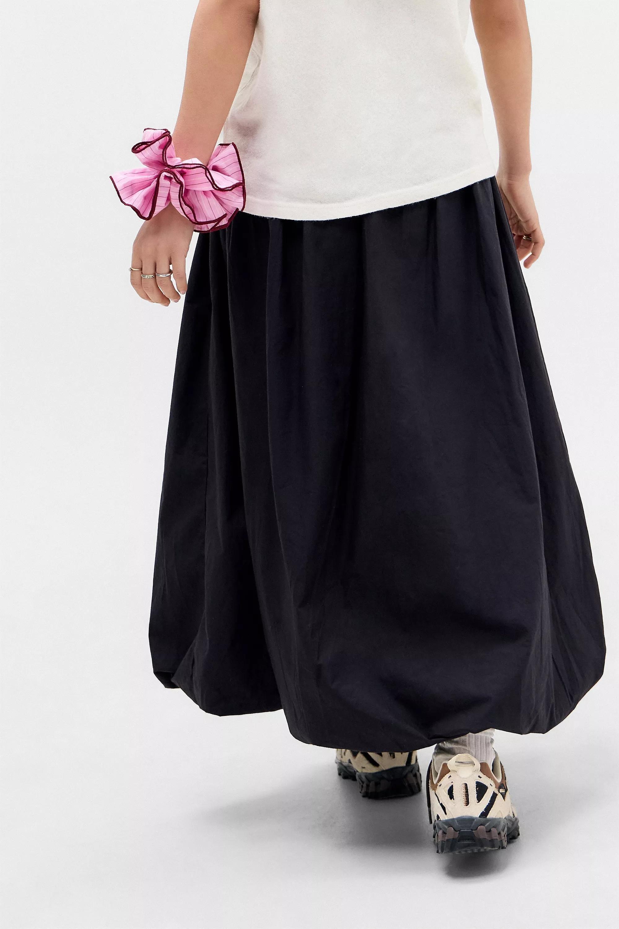 Black Uo Mindi Bubble Maxi Skirt, BLK, large image number 3