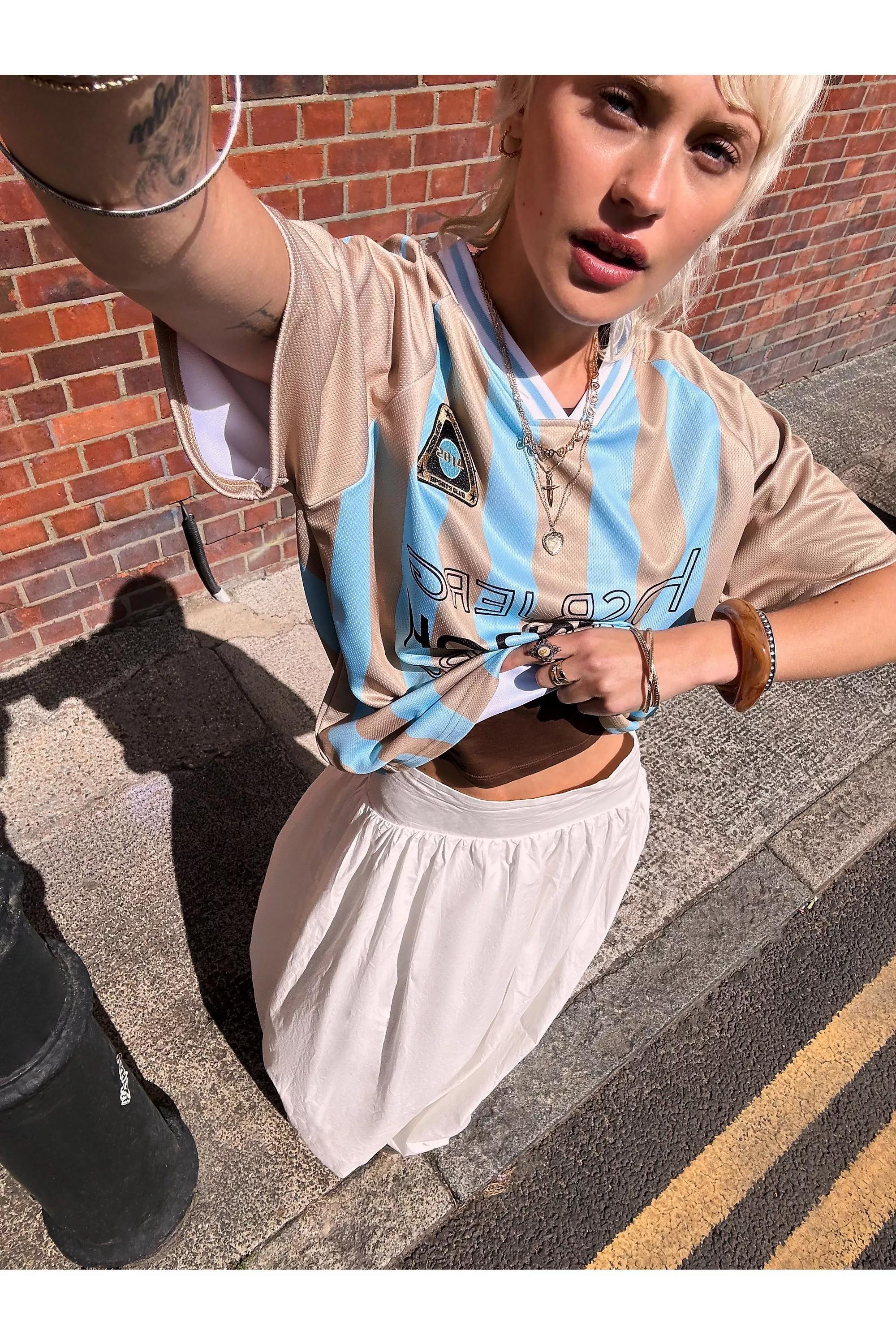 White Uo Mindi Bubble Maxi Skirt, , large image number 1
