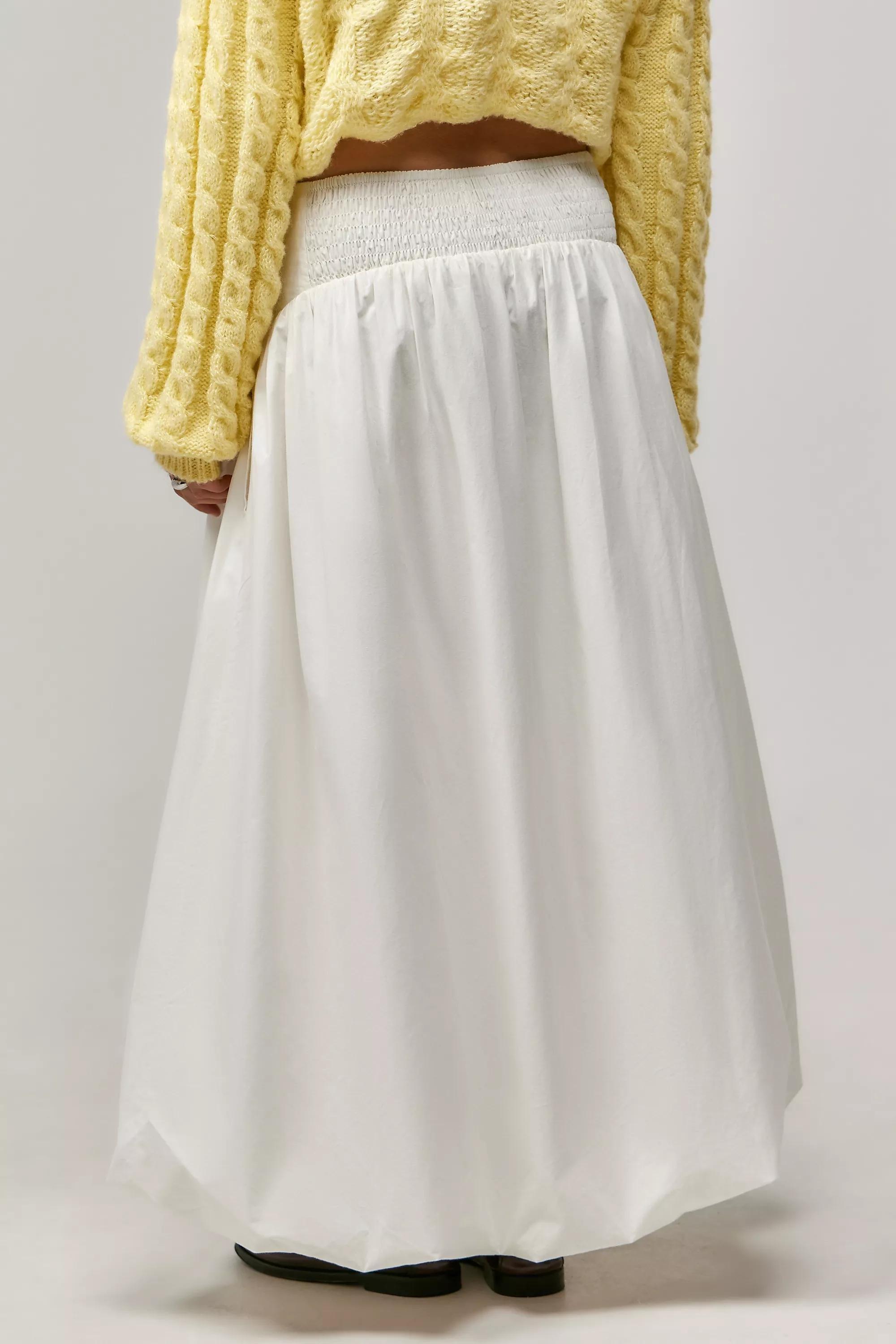 White Uo Mindi Bubble Maxi Skirt, , large image number 4