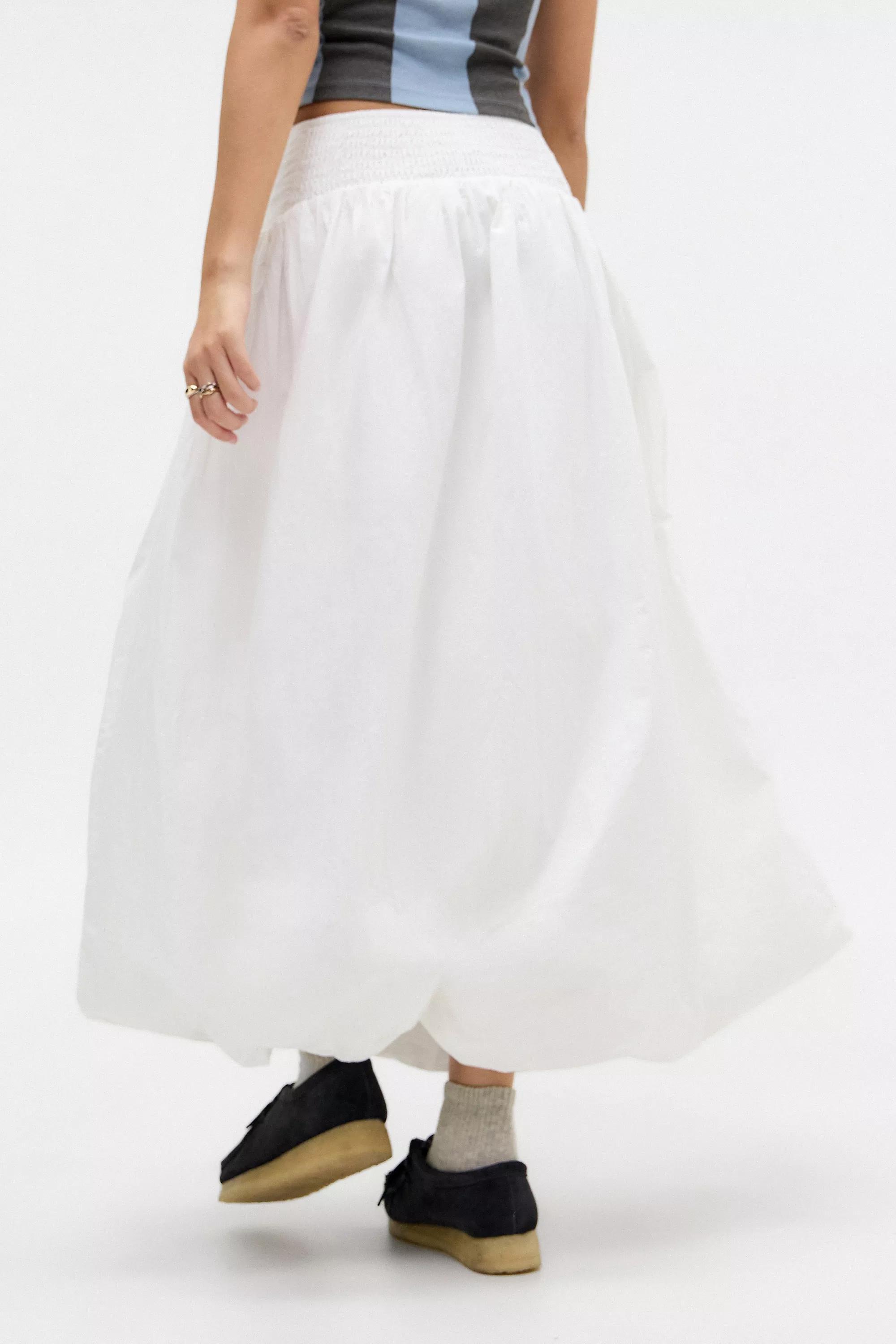 White Uo Mindi Bubble Maxi Skirt, , large image number 5