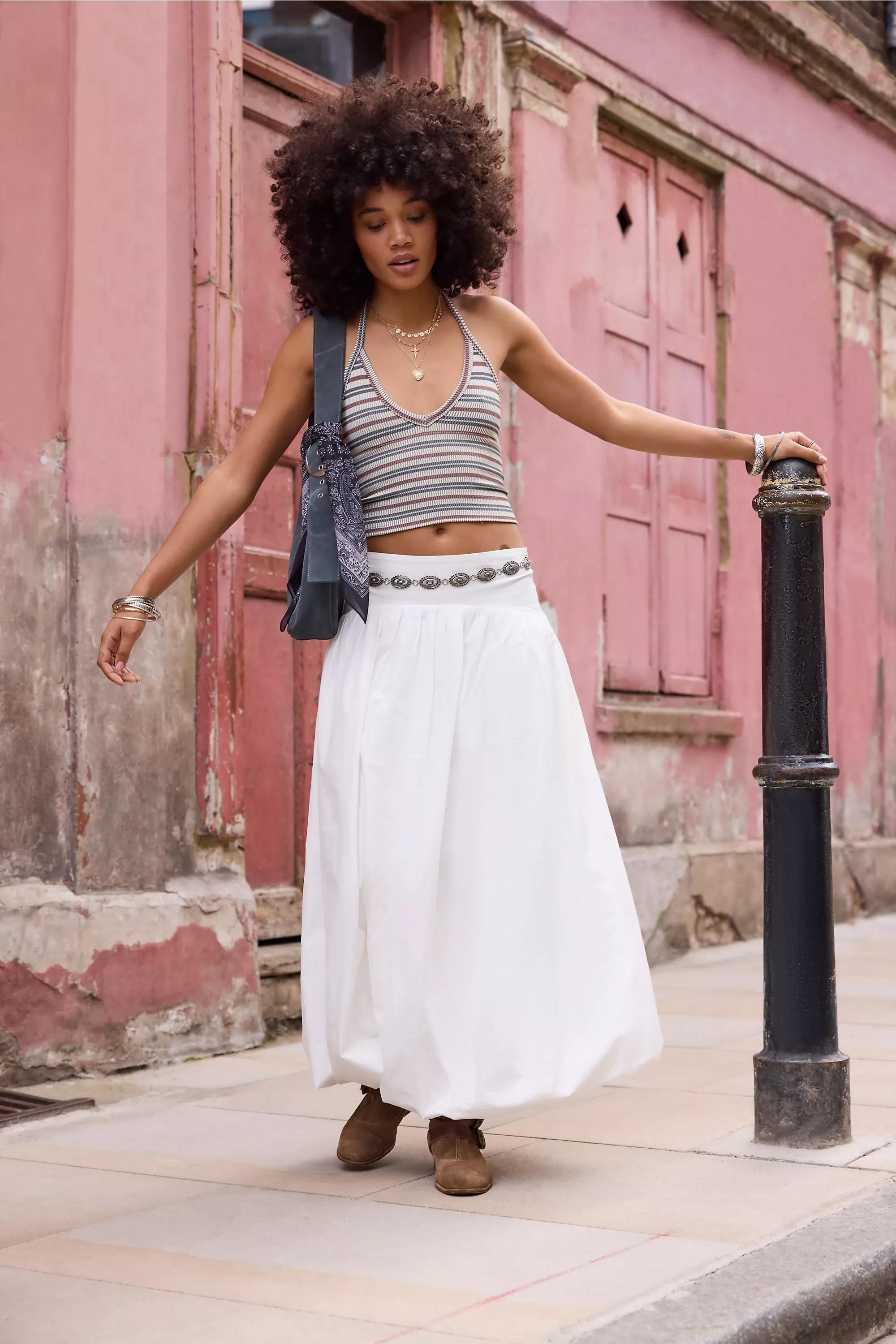 White Uo Mindi Bubble Maxi Skirt, WHT, large image number 6