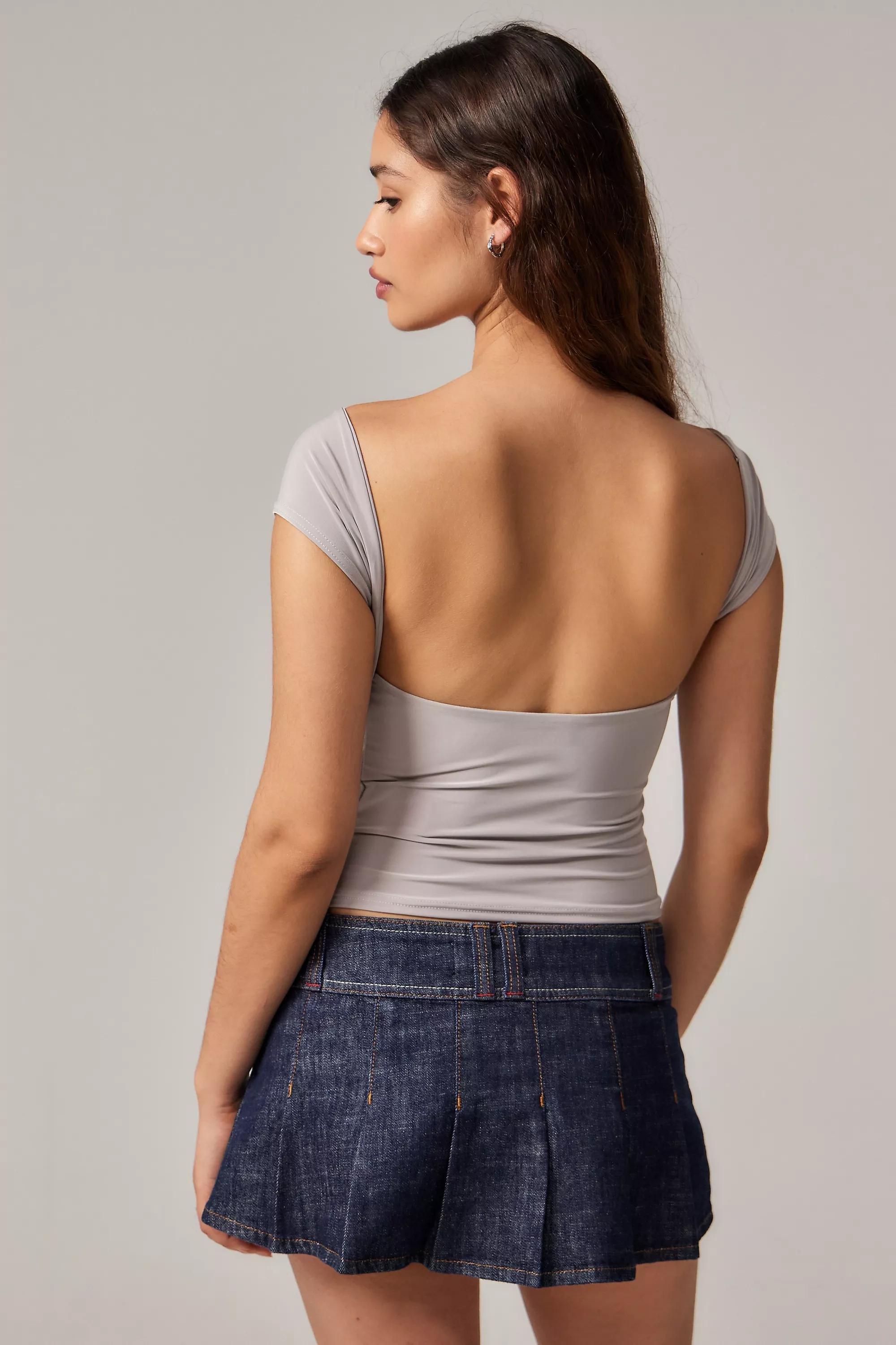 Grey Uo Lia Open Back T-Shirt, , large image number 3