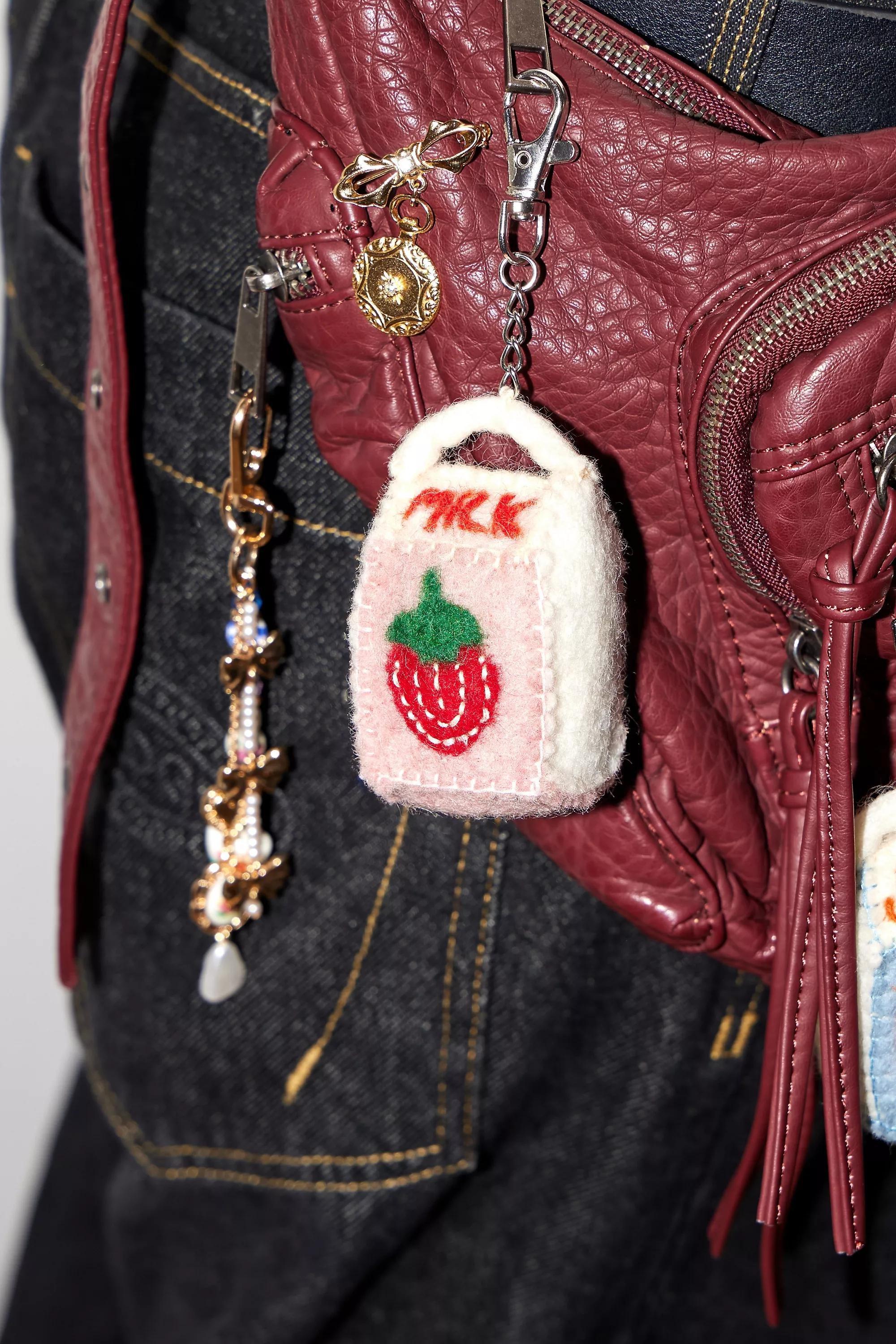 Uo Strawberry Milk Carton Keyring, , medium