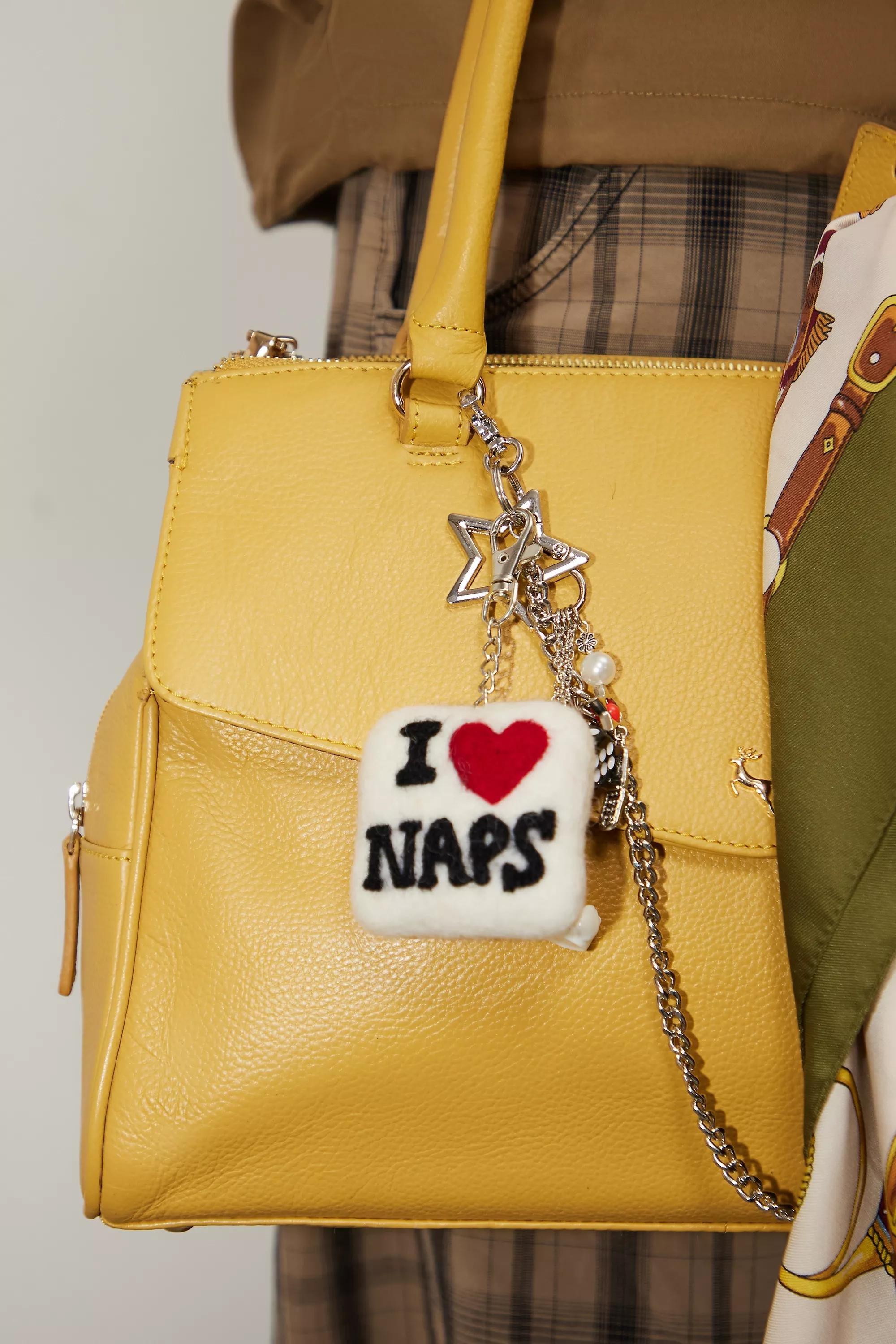 White Uo I Love Naps Keyring, , medium