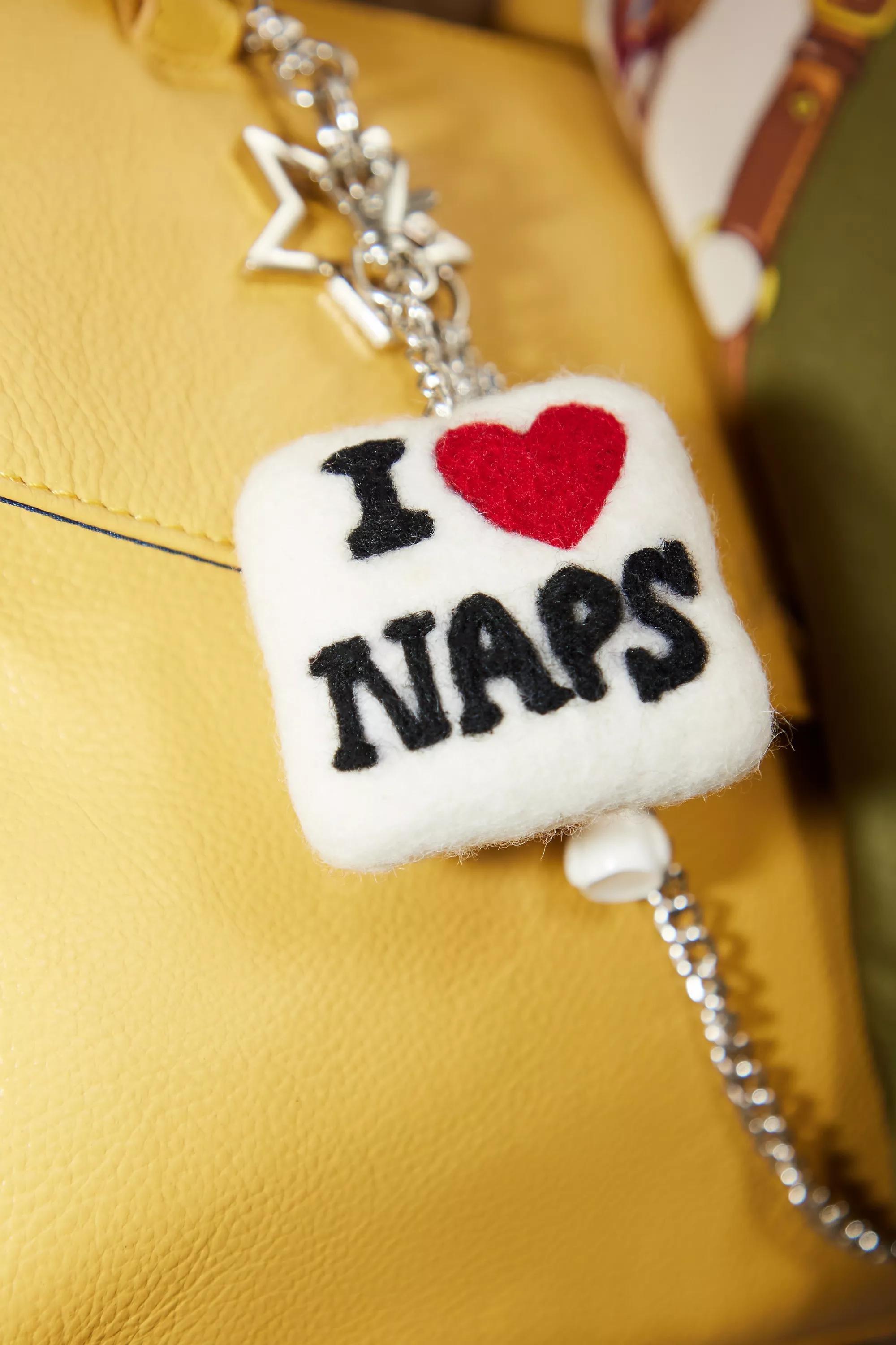 White Uo I Love Naps Keyring, WHT, large image number 1