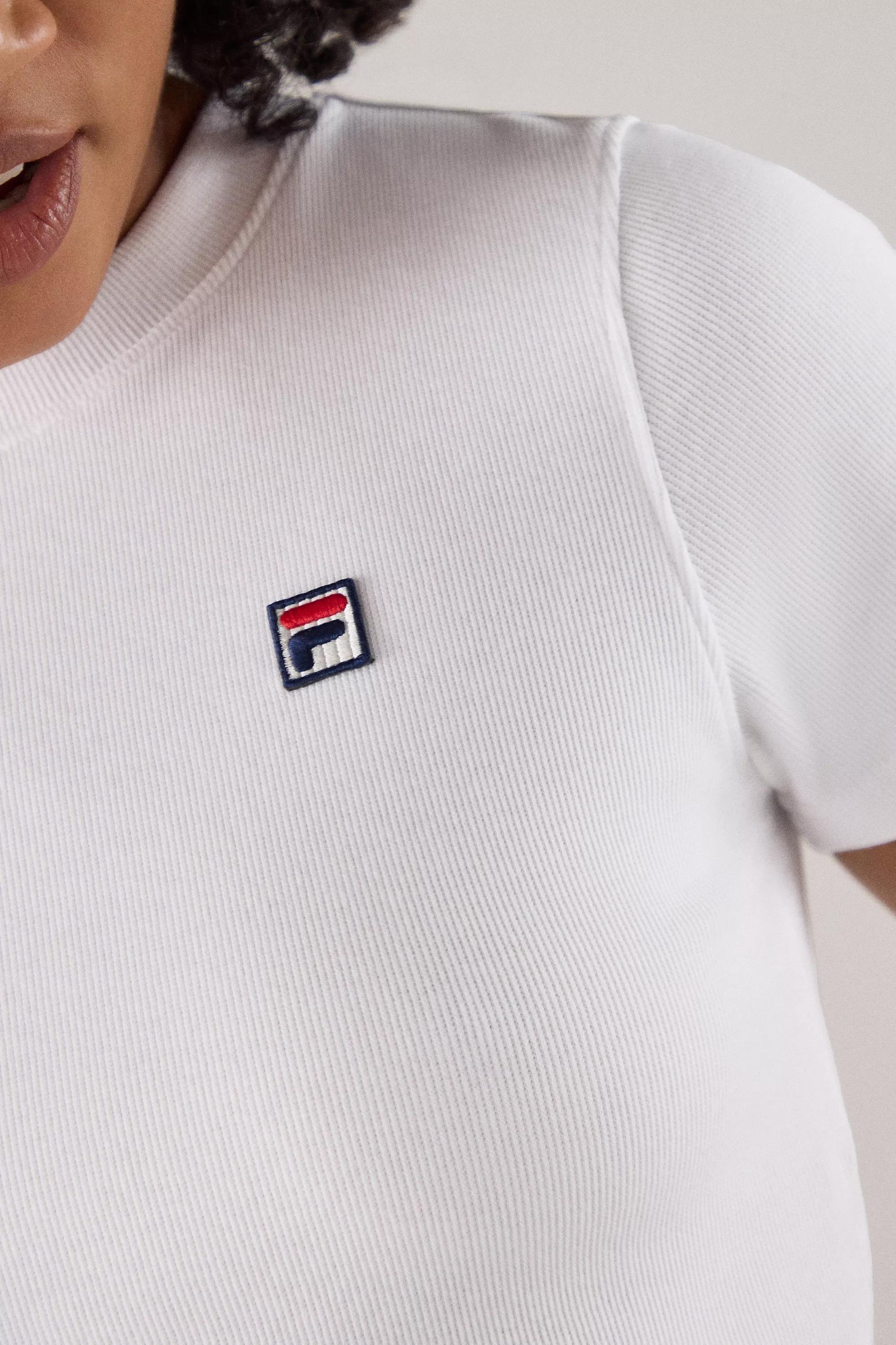 White Fila X Hailey Cropped T-Shirt, WHT, large image number 3