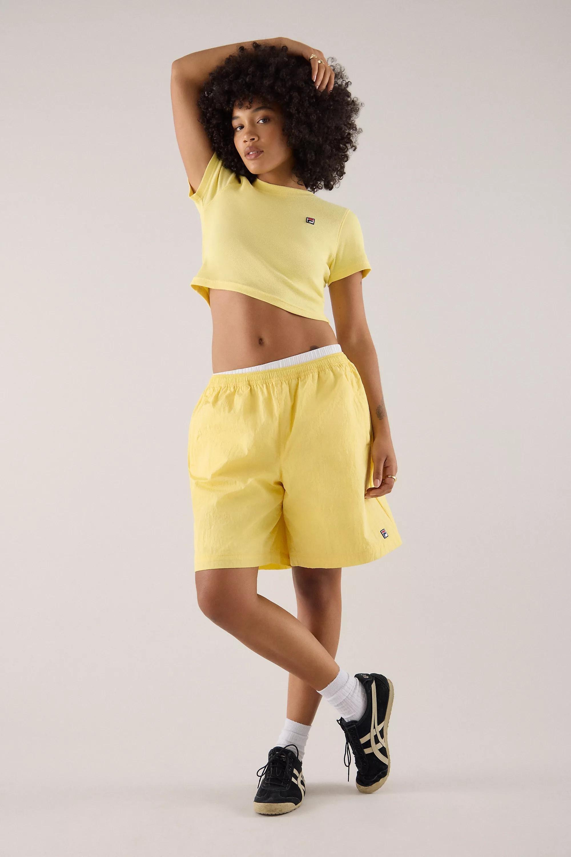 Yellow Fila X Hailey Cropped T-Shirt, YEL, medium