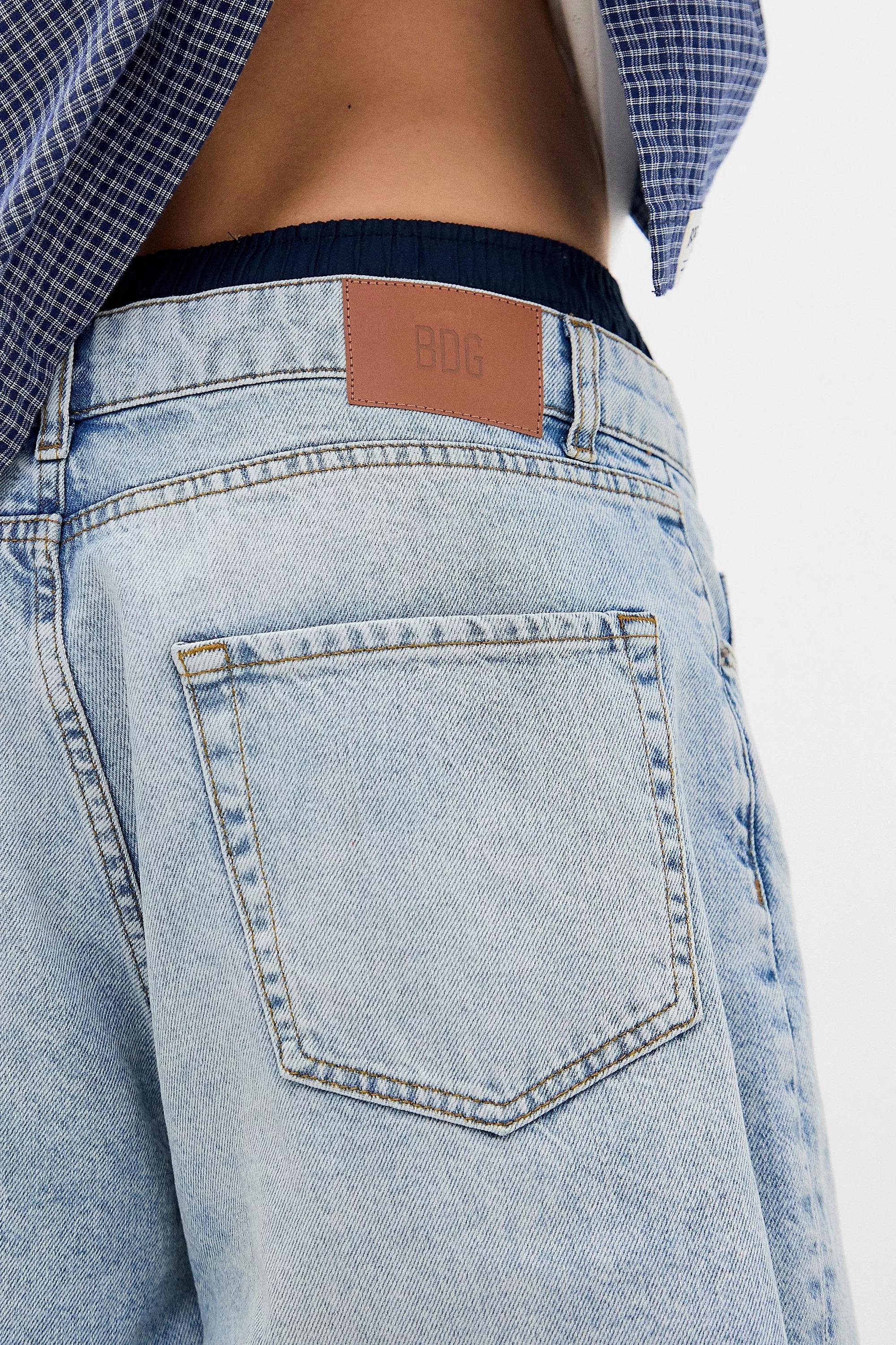 Blue Bdg Jack Bleach Acid Wash Jeans, BLUE, large image number 4