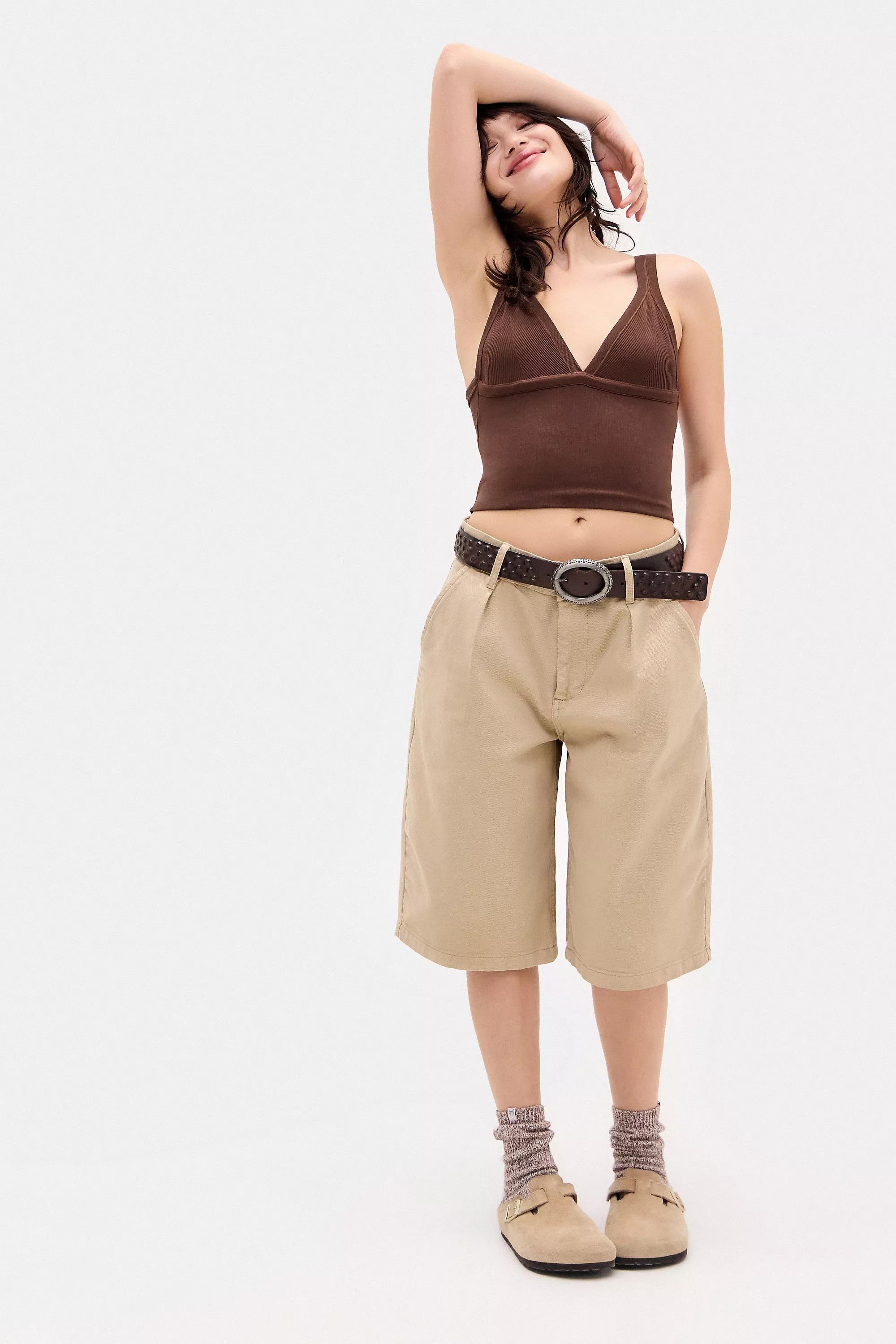 Brown Uo Seamless Cut Out Top, , large image number 1