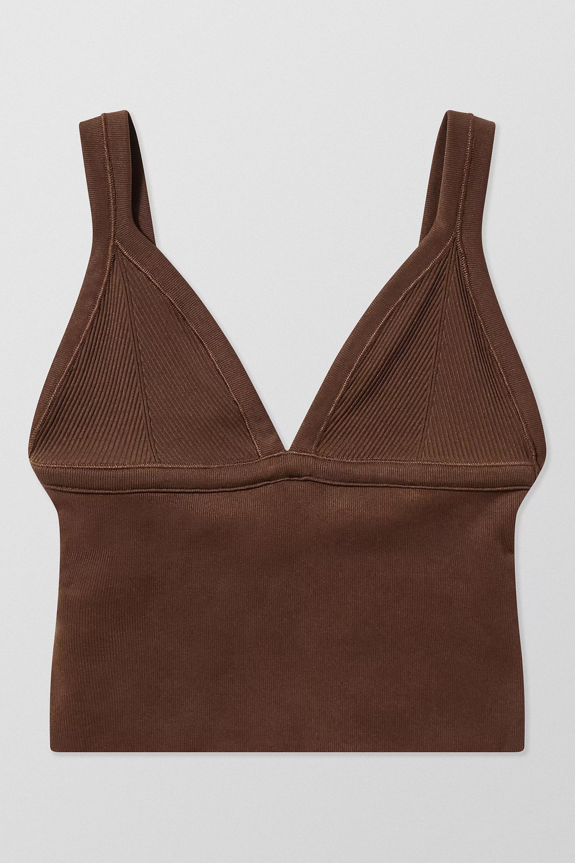 Brown Uo Seamless Cut Out Top, , large image number 4